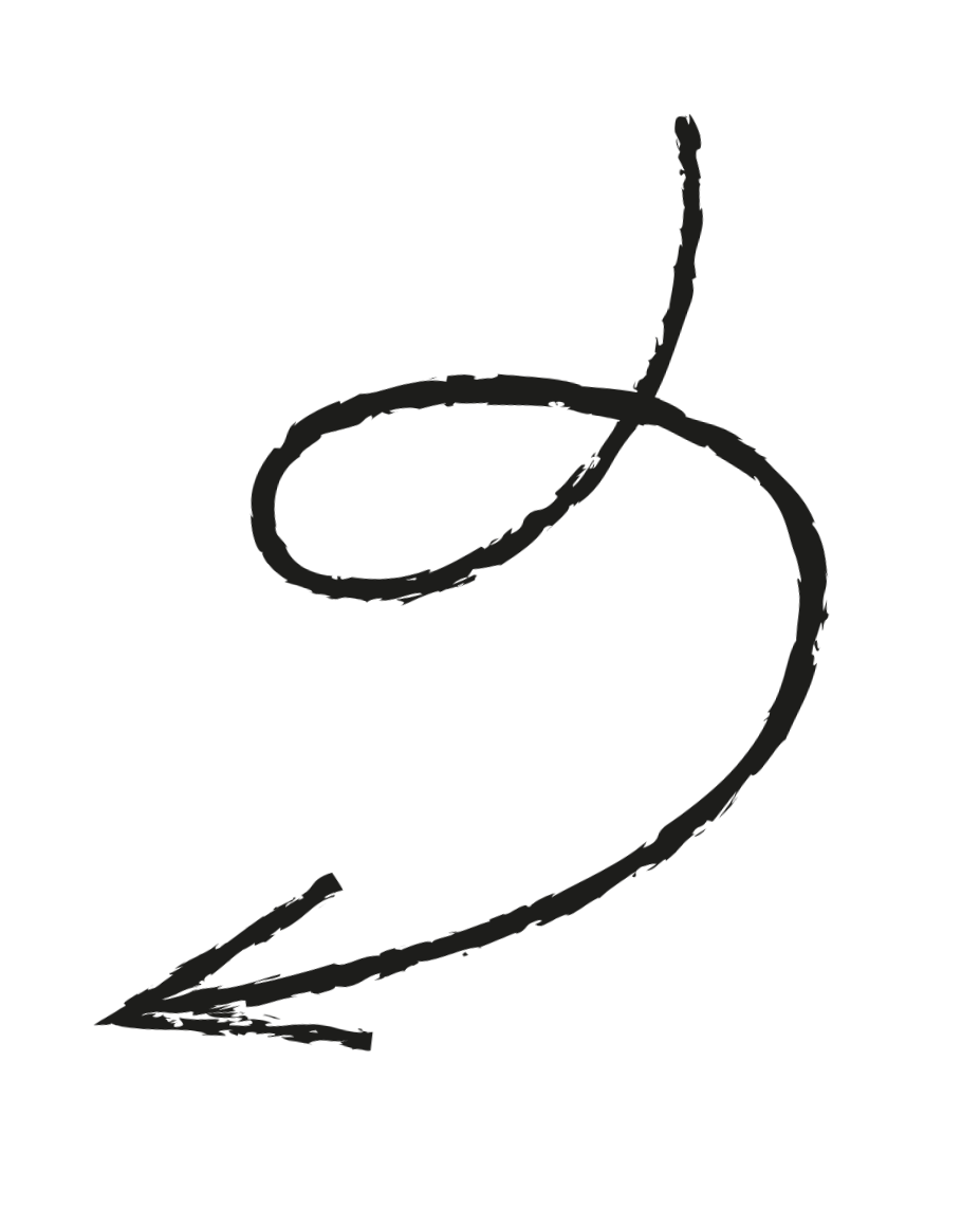 A black background with a large, stylized arrow and a cursive letter 'J'