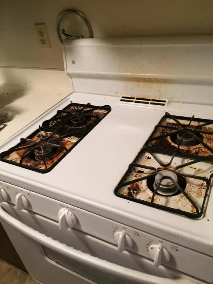 After photo of stove for residential cleaning