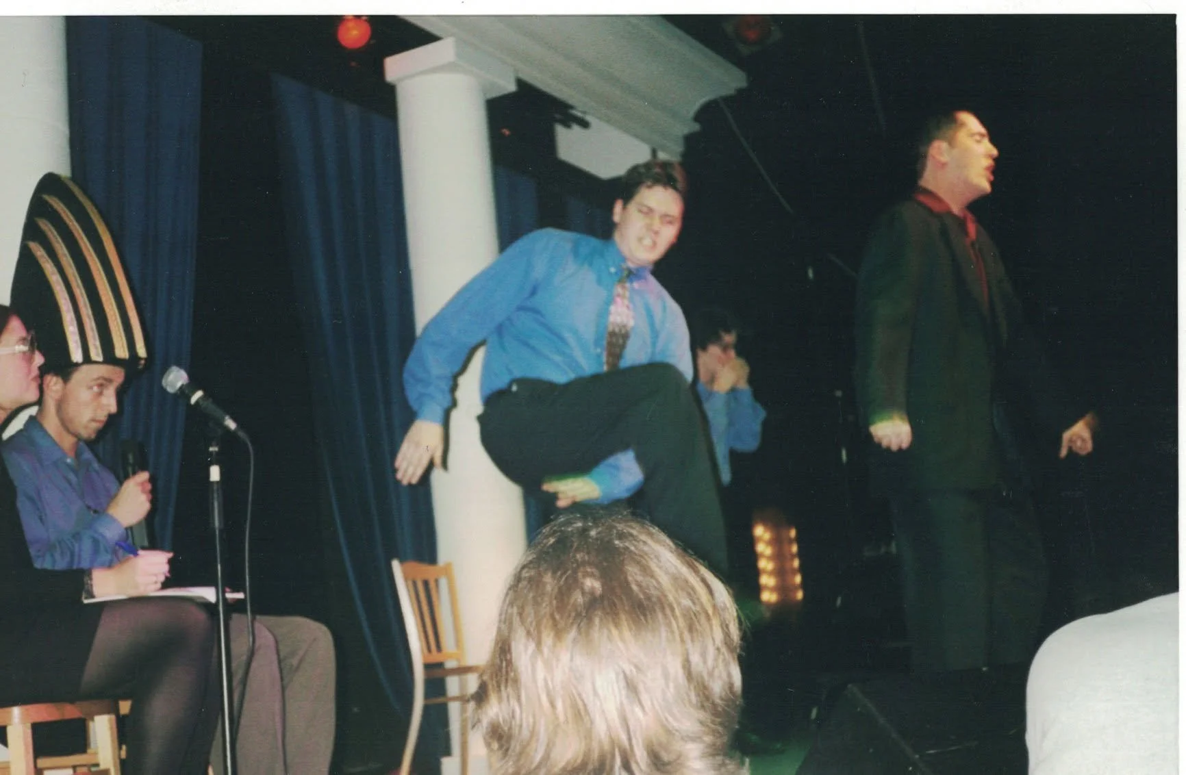 A show at Boon Chicago (1999) with fellow cast members Jill Benjamin, Seth Meyers, Joe Canale and Brendan Hunt.