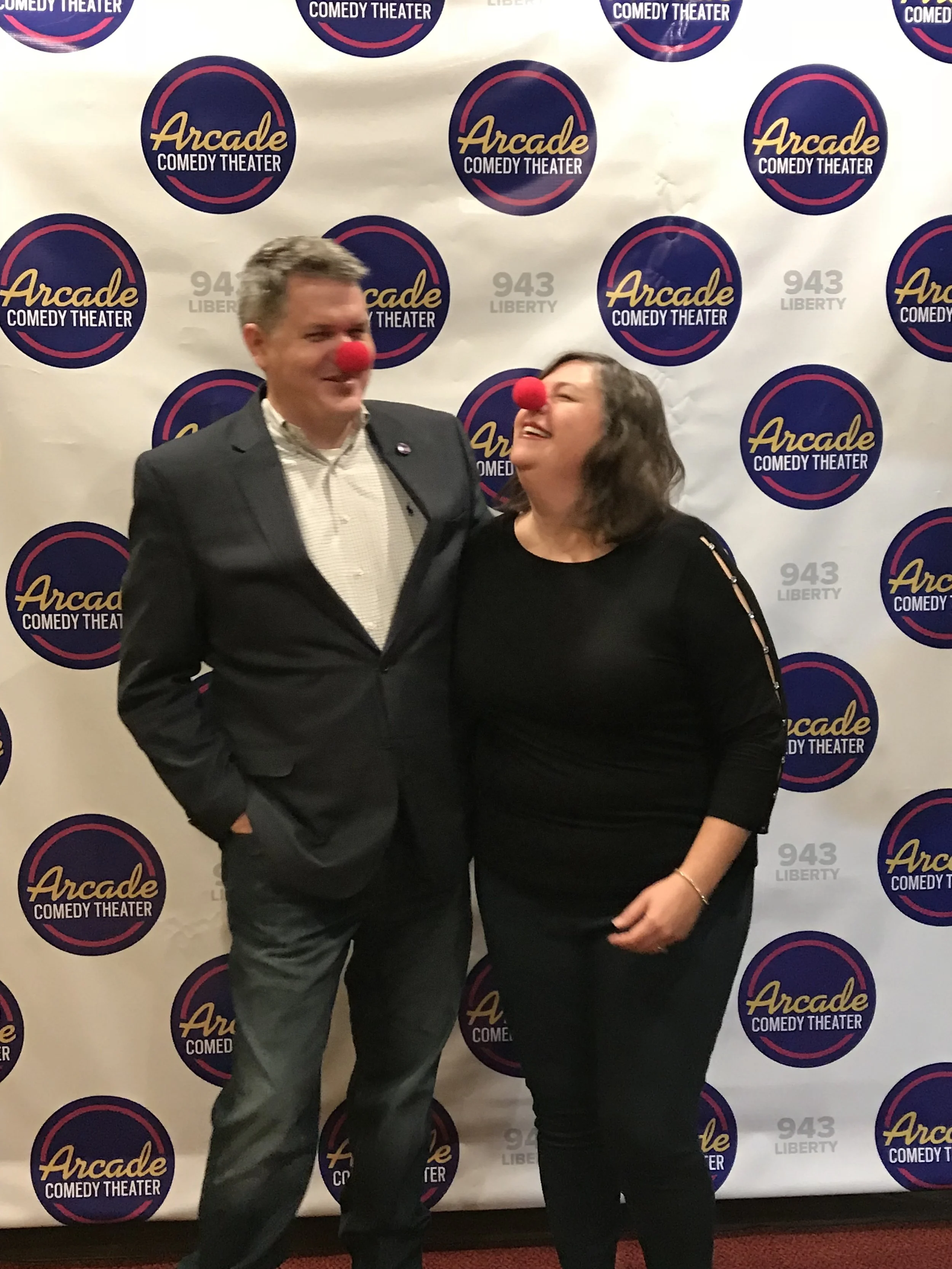 Clowning around at the opening of Arcade Comedy Theater's new home at 943 Liberty Avenue (2017)