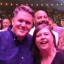 At Boom Chicago's 25 Anniversary show at the Carre in Amsterdam.  Expert photobomb by the delightful Colton Dunn.