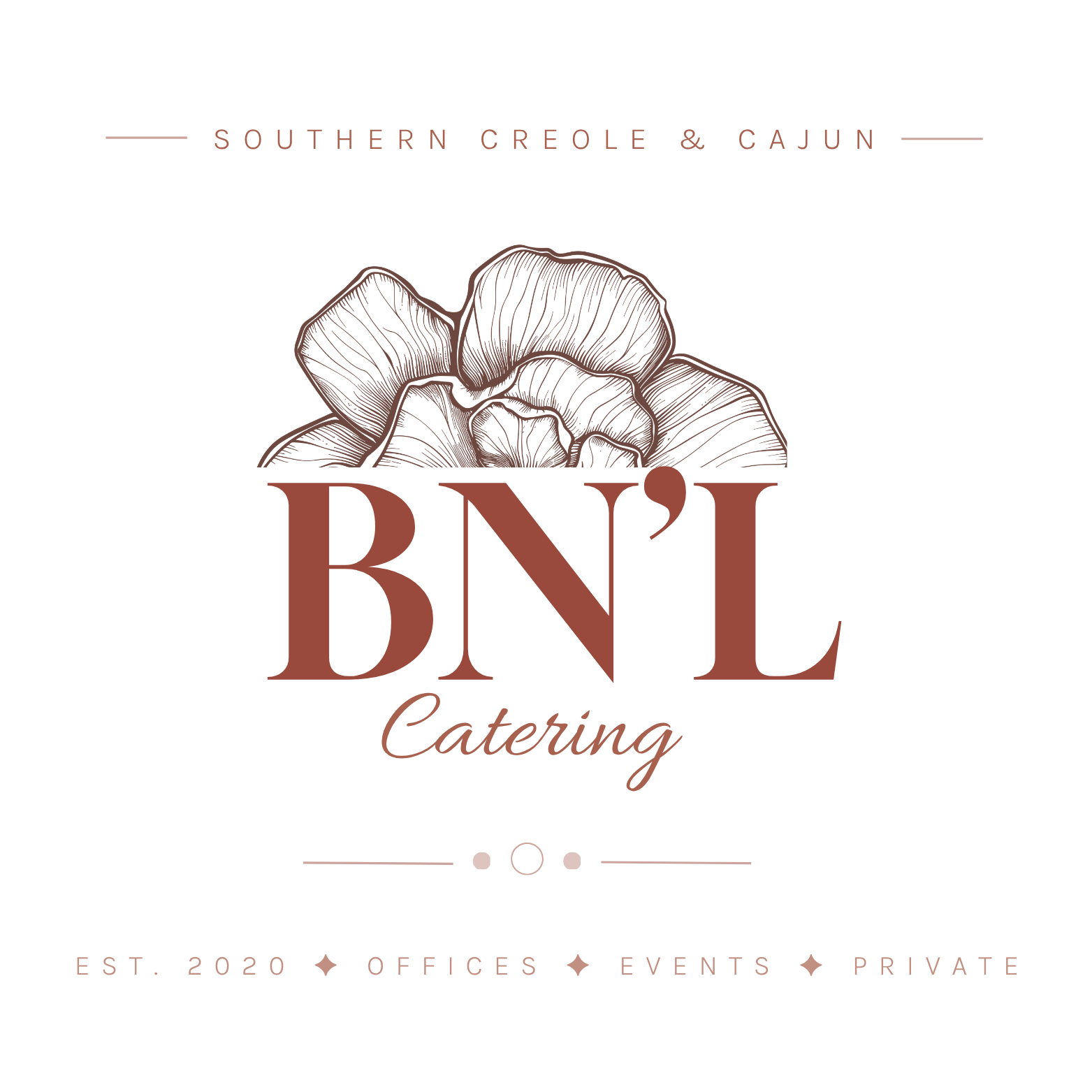 BNL Catering logo rose illustration