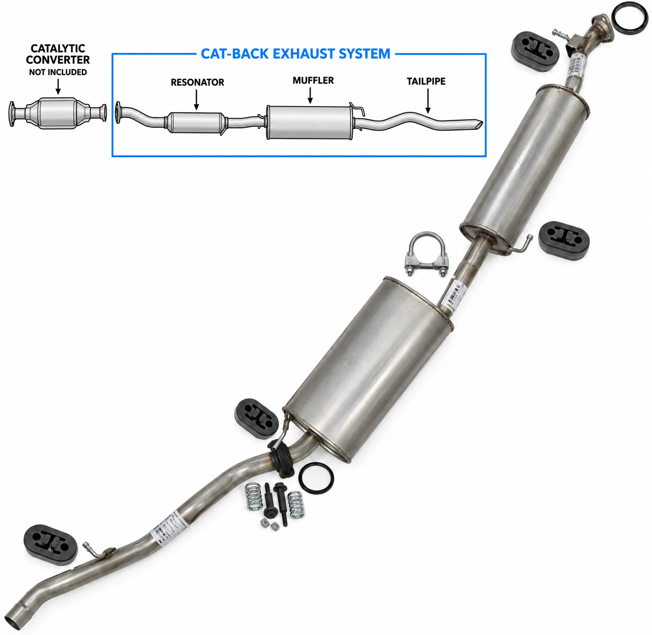 Injen Technology SES1726 Stainless Steel (MSRP $818.81),  1320 Performance Catback Exhaust System (MSRP $645.00),  Gibson Single Stainless Cat-Back Exhaust (MSRP $$563.70), 