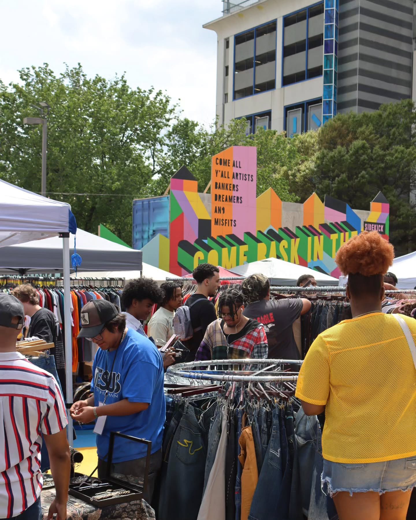 Shots 📸 of @vintagemarketclt today for their Tyler the Creator themed Market Day 👕👖 at @victoriayardsclt