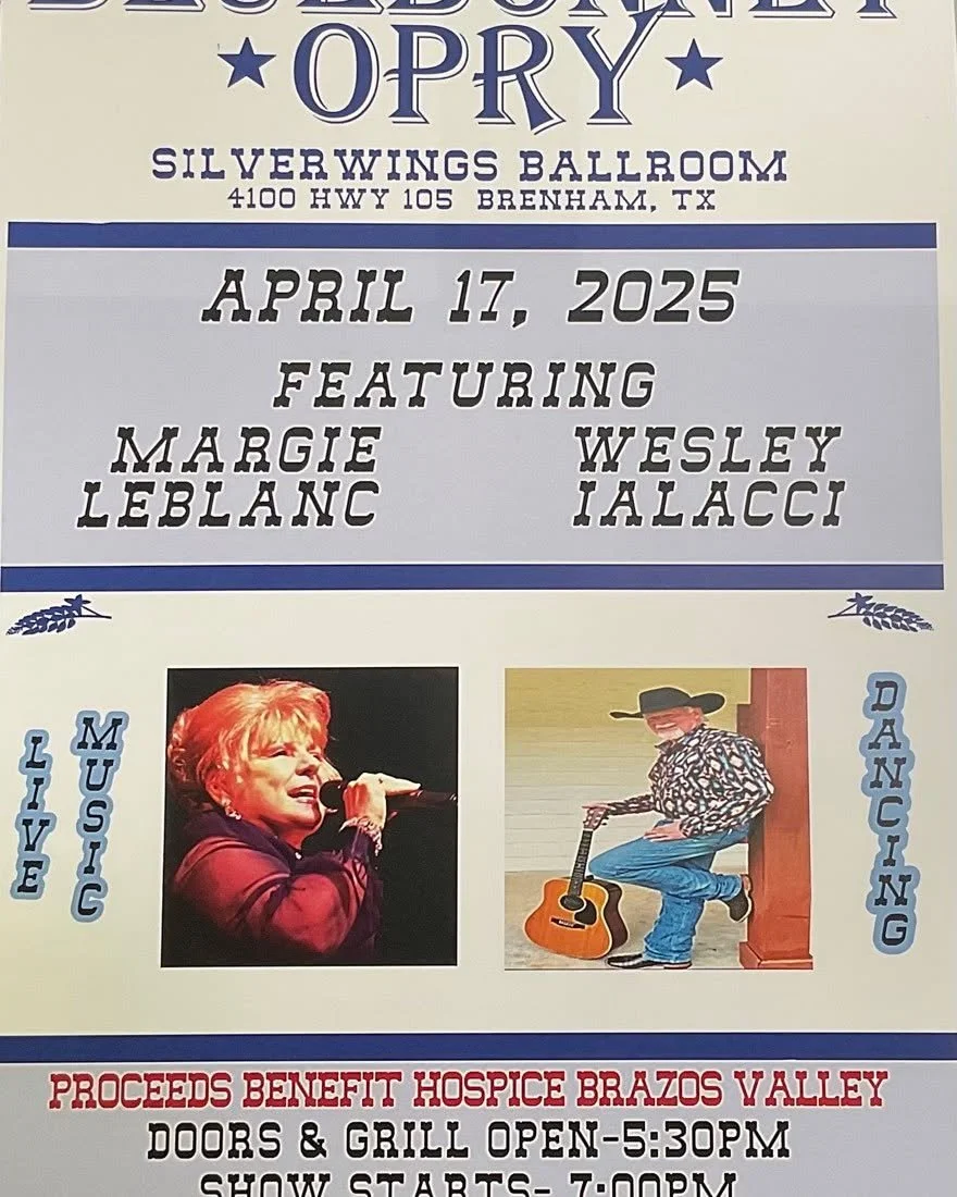 Bluebonnet Opry This Thursday !!!! We are going to have a Great Show !! Come out and see us Silverwings Ballroom