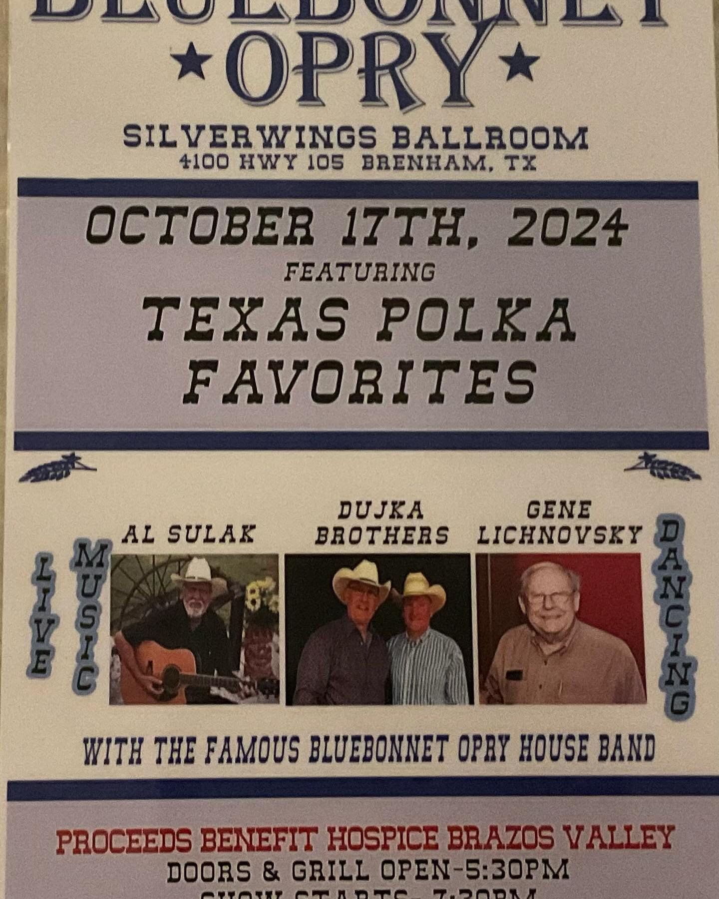 TONIGHT POLKA SHOW Silverwings Ballroom Brenham Tx