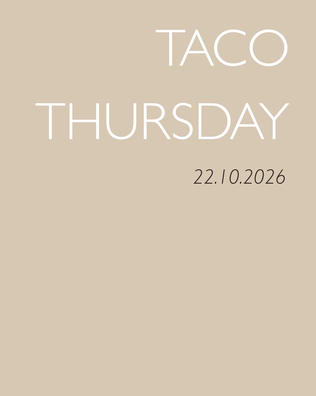 Taco Thursday 22.10.2026