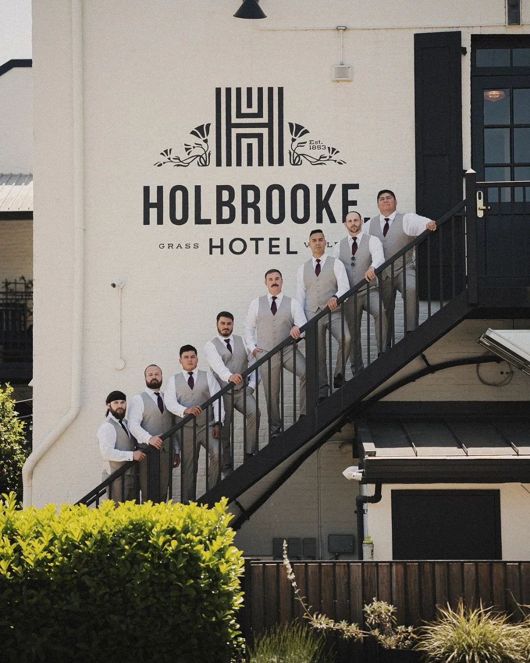 Jesse and his groomsmen at the amazing Holbrooke Hotel