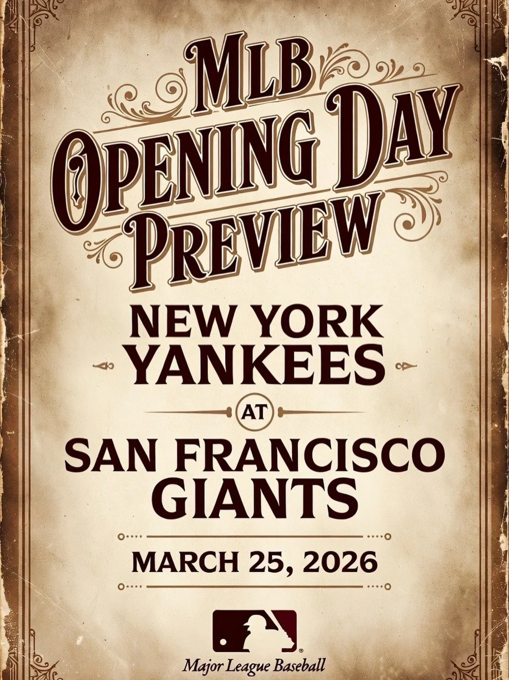⚾️ BATTER UP!!

MLB OPENING DAY PREVIEW 

March 25th 2026 (8:05pEST)

@Yankees at @SFGiants 

Streaming Live on @netflix 

Choose -or- Create 
Alternative Commentary on AltCom 
AltCom.Network | JoinTheMuteny.com

*************************************