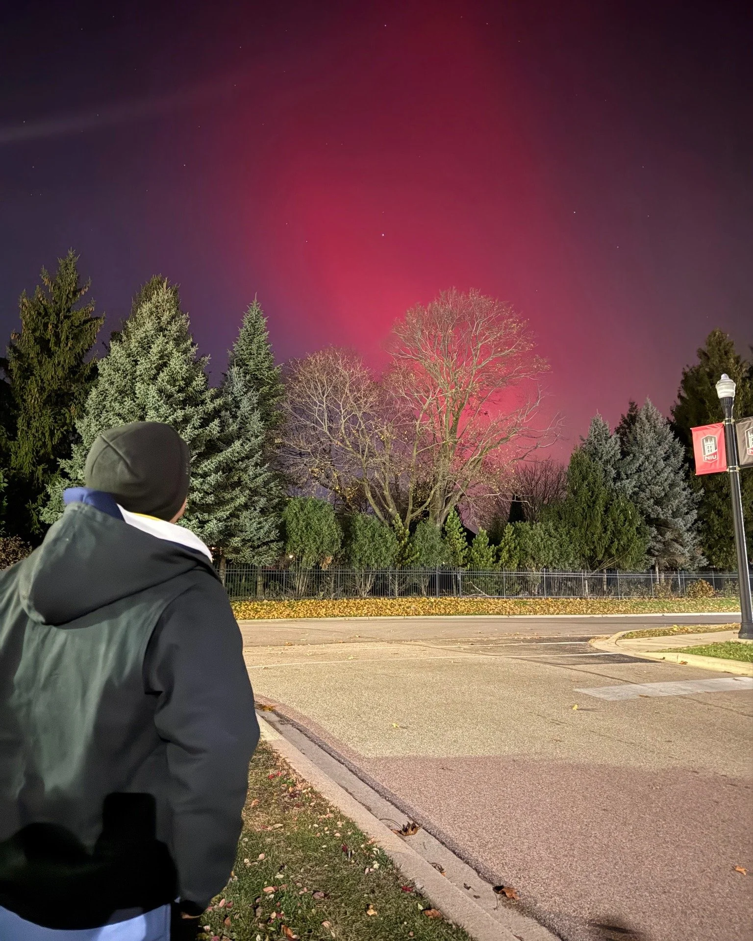 Marveling in the glory of God's creation deserves a permanent spot on the feed...🤩

We are so blessed to have seen the Northern Lights so bright on campus during our Tuesday night college rosary walk. Thank you Jesus!!!