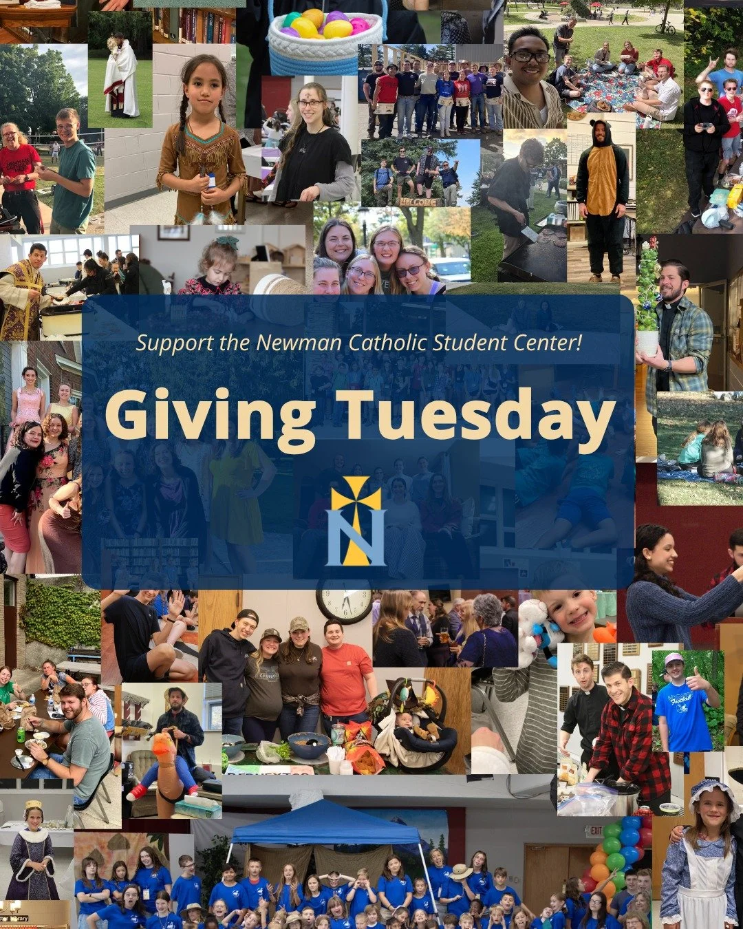 ✨Don't forget about the Newman Center this Giving Tuesday! Giving Tuesday was created behind a simple idea: to be generous with our time, talents, and treasures. 

✨You can support the efforts of Newman financially this Giving Tuesday by making a don