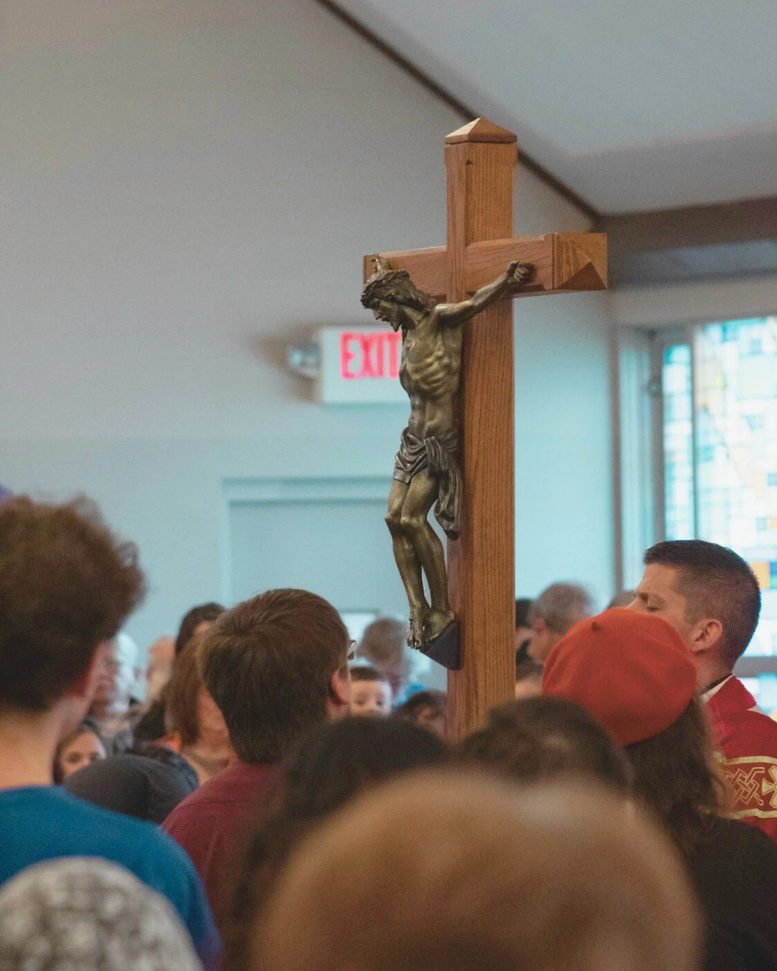 Join us for liturgies during the Sacred Triduum: 

Holy Thursday, Mass of the Lord's Supper: 7:00pm 
Adoration at the Altar of Repose: 8:00pm-12:00am 
Good Friday, Veneration of the Cross Liturgy: 12:05pm 
Easter Vigil: 8:00pm 
Easter Sunday: 8:00am 