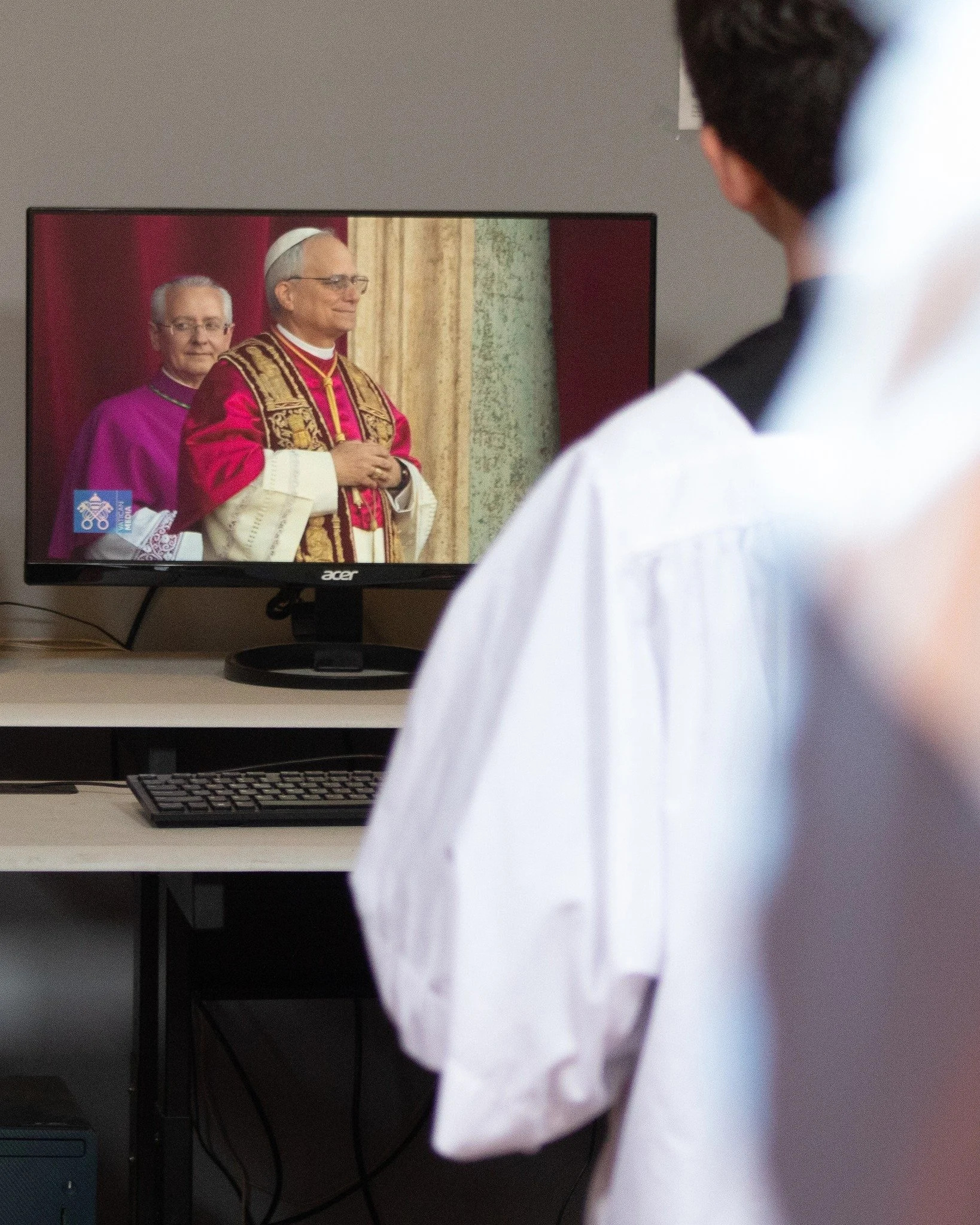 One year ago today, we eagerly gathered together in the Newman Library waiting to hear the words "Habemus Papam" after seeing white smoke come out of the Sistine Chapel. 

To our great joy, the first American pope was announcement, Robert P