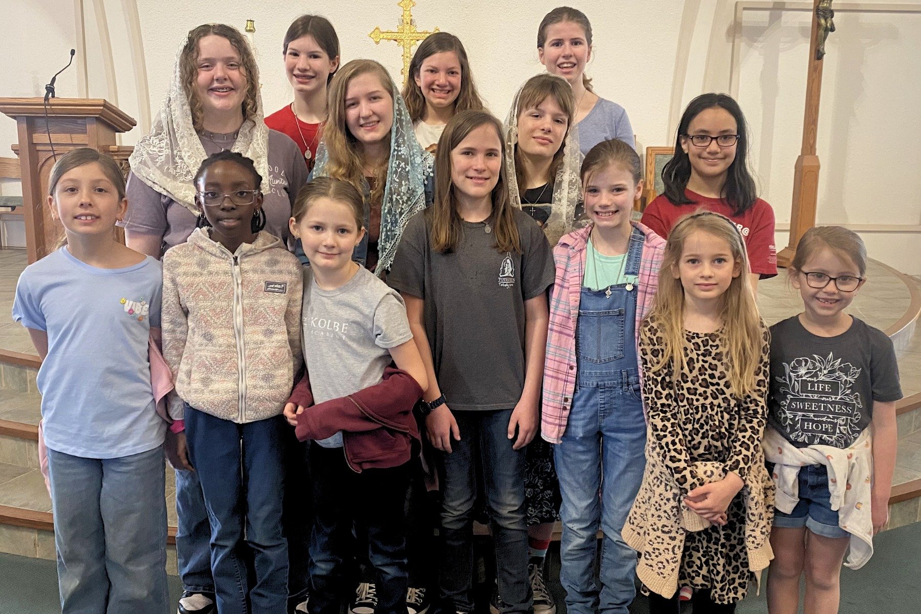 The St. Philomena Society invites young ladies of the parish, ages 7-18, to serve Christ through works of mercy, prayer, and penance.

Meeting every 3rd Saturday of the month, they spend their time together caring and cleaning for the Church spaces a