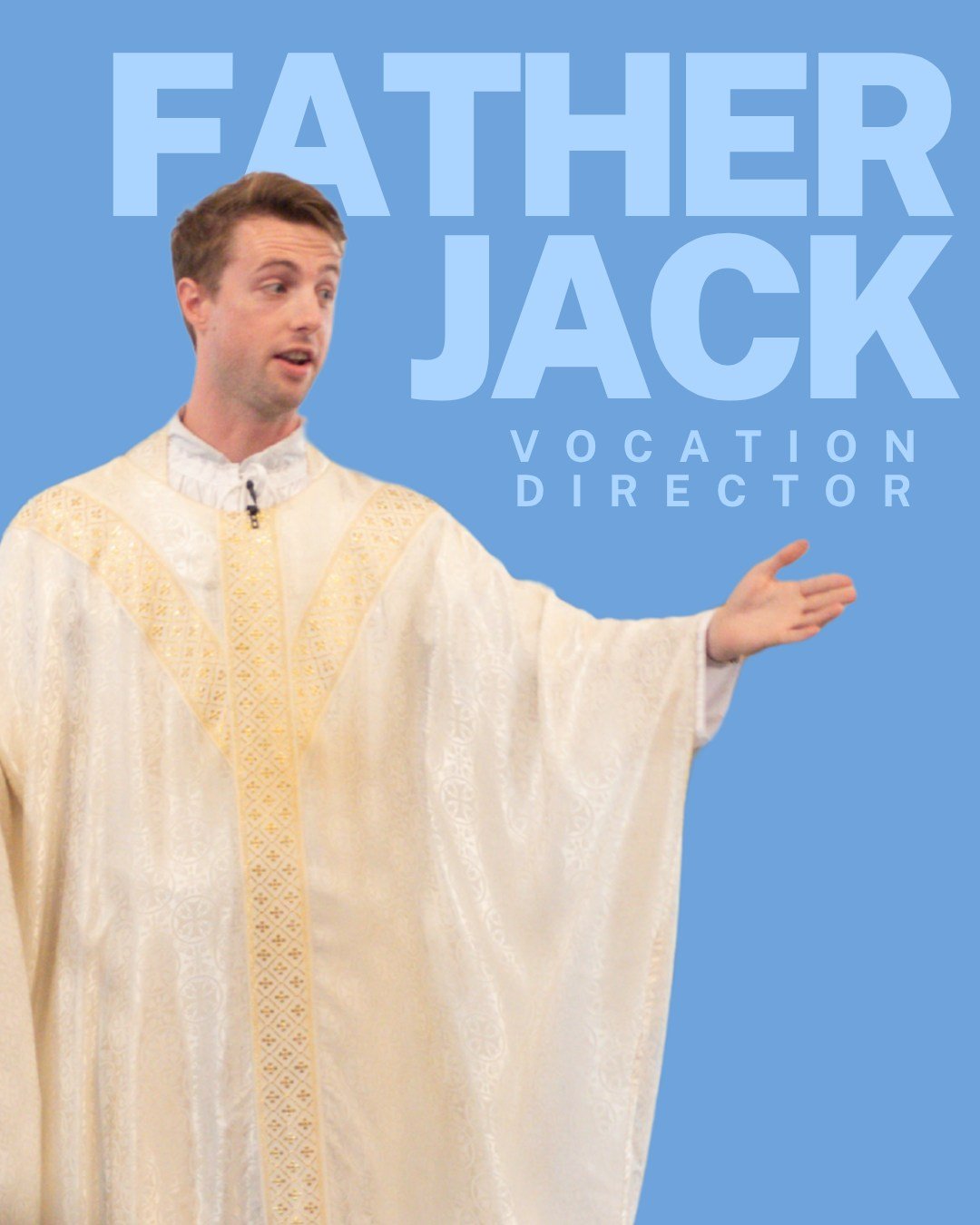 Father Jack...priest, vocations director, former roller rink DJ. 

Father Jack has been a priest for 6 years and can often be found helping guys discern the priesthood or pruning bushes on the parish lawn.