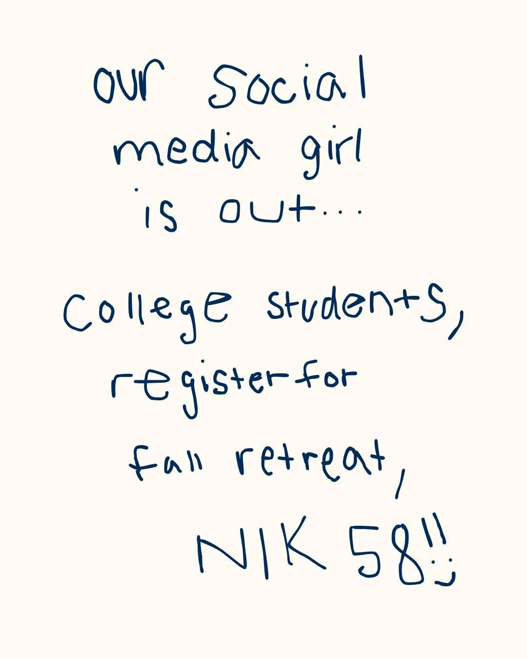 College students; November 6th-8th at Bishop Lane Retreat Center.

Register at the link in our bio :)