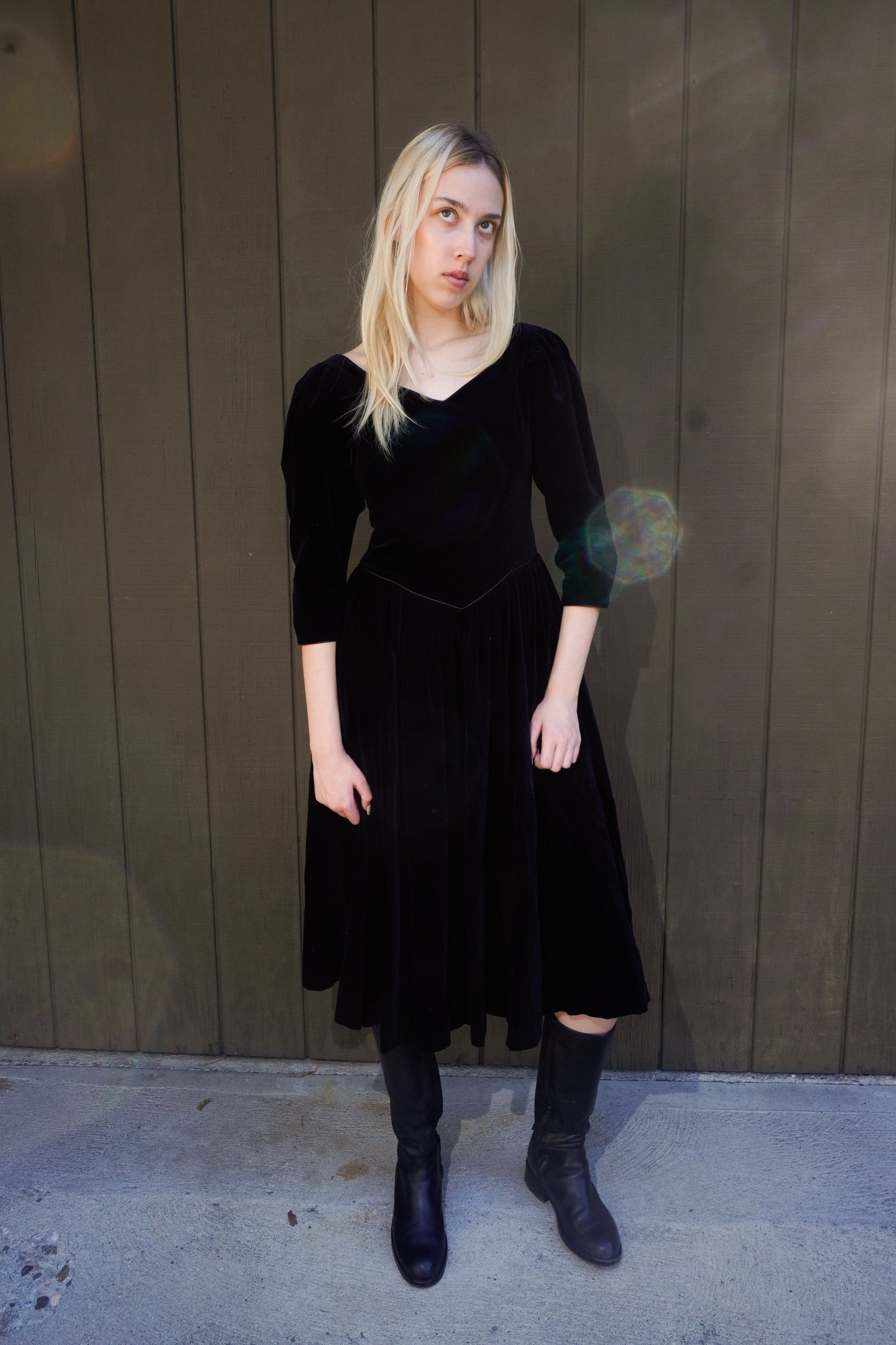 1980's Laura Ashley Velvet Dress