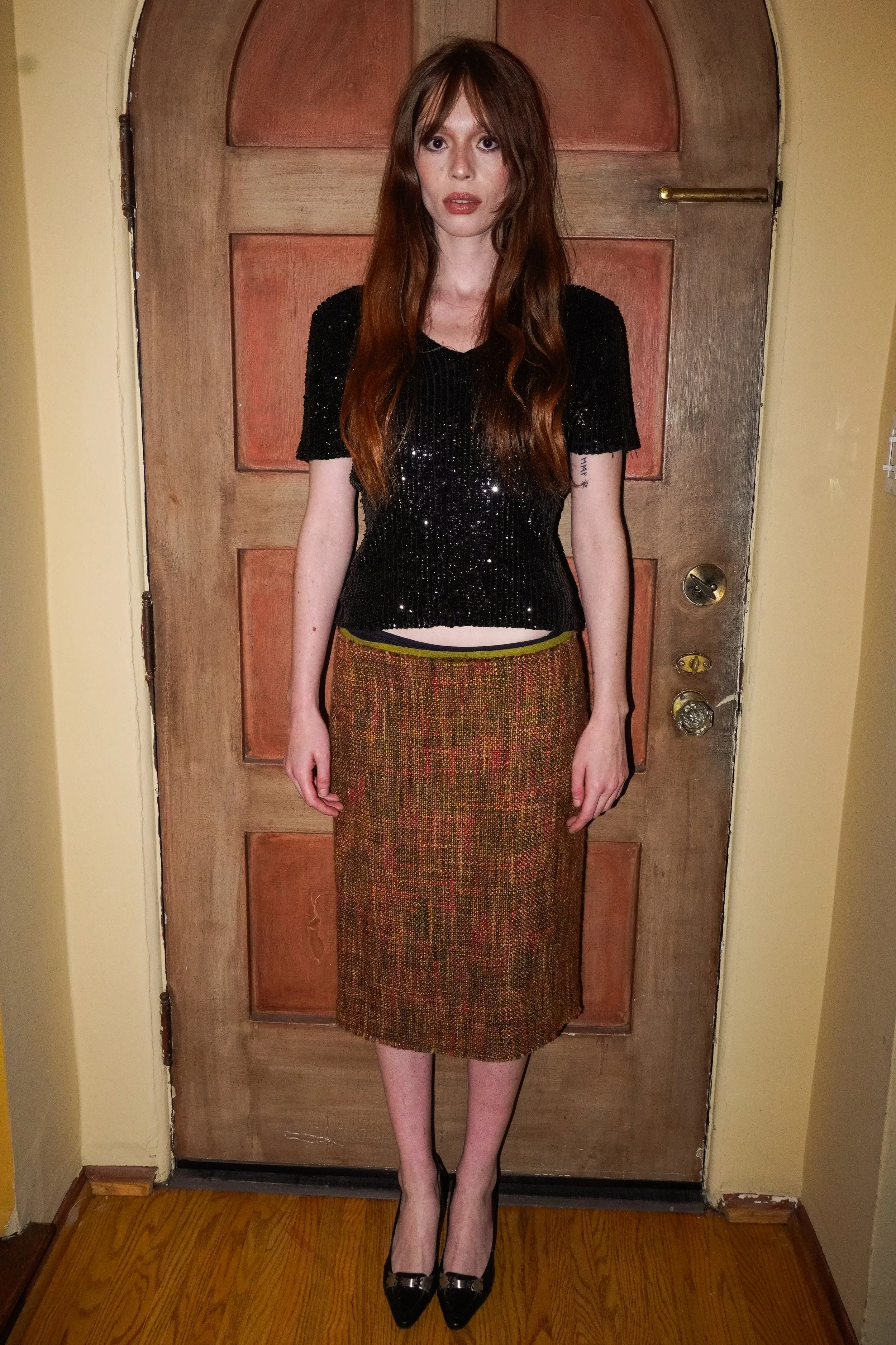 Philosophy Di Alberta Ferretti Tweed Pencil Skirt