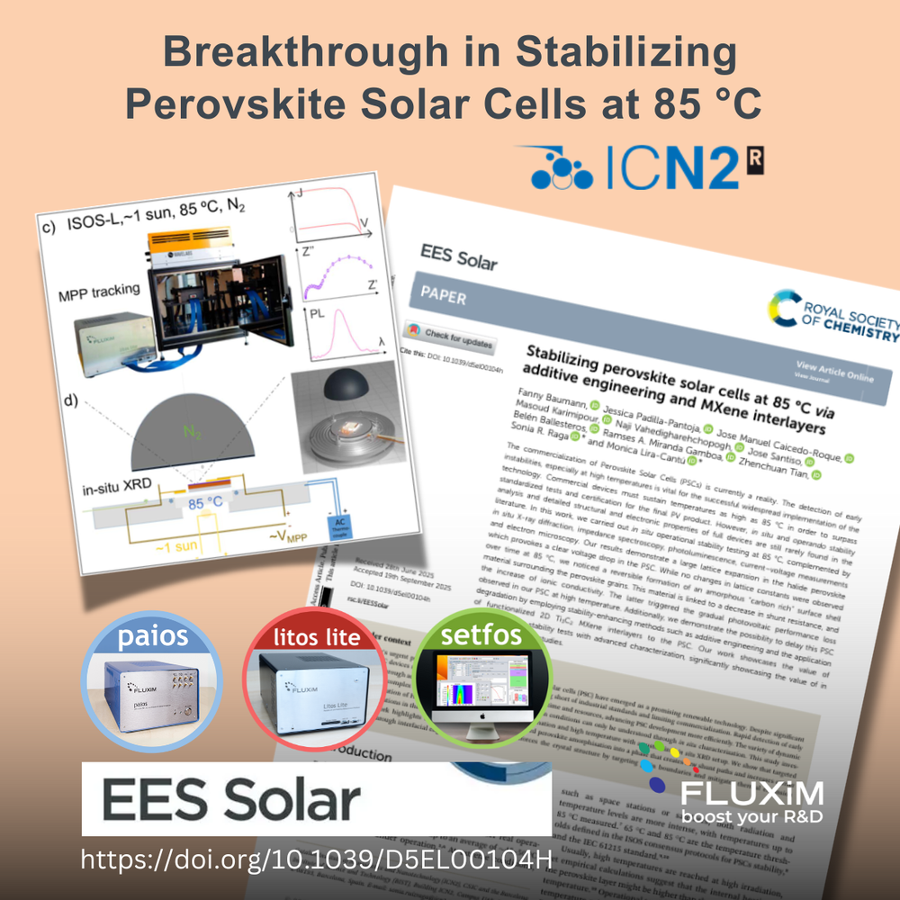 Stabilizing Perovskite Solar Cells at 85 °C with Fluxim Tools — Fluxim