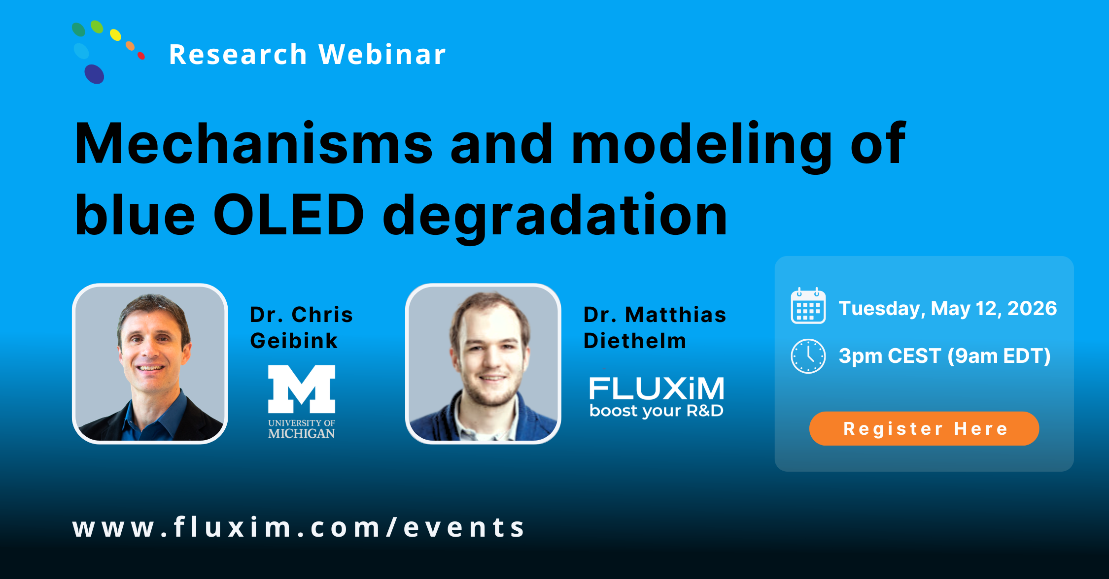 Webinar 19: Mechanisms and modeling of blue OLED degradation