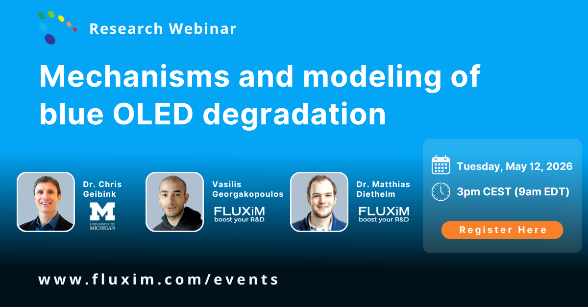 Webinar 19: Mechanisms and modeling of blue OLED degradation
