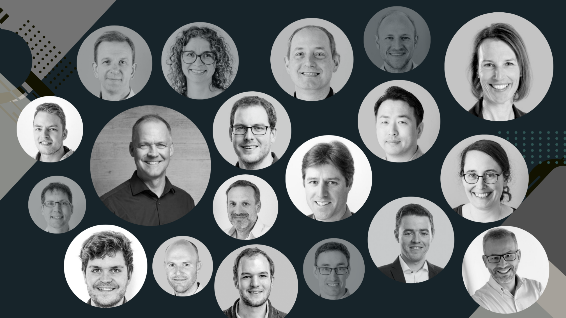 A collage of photos of people who work at fluxim