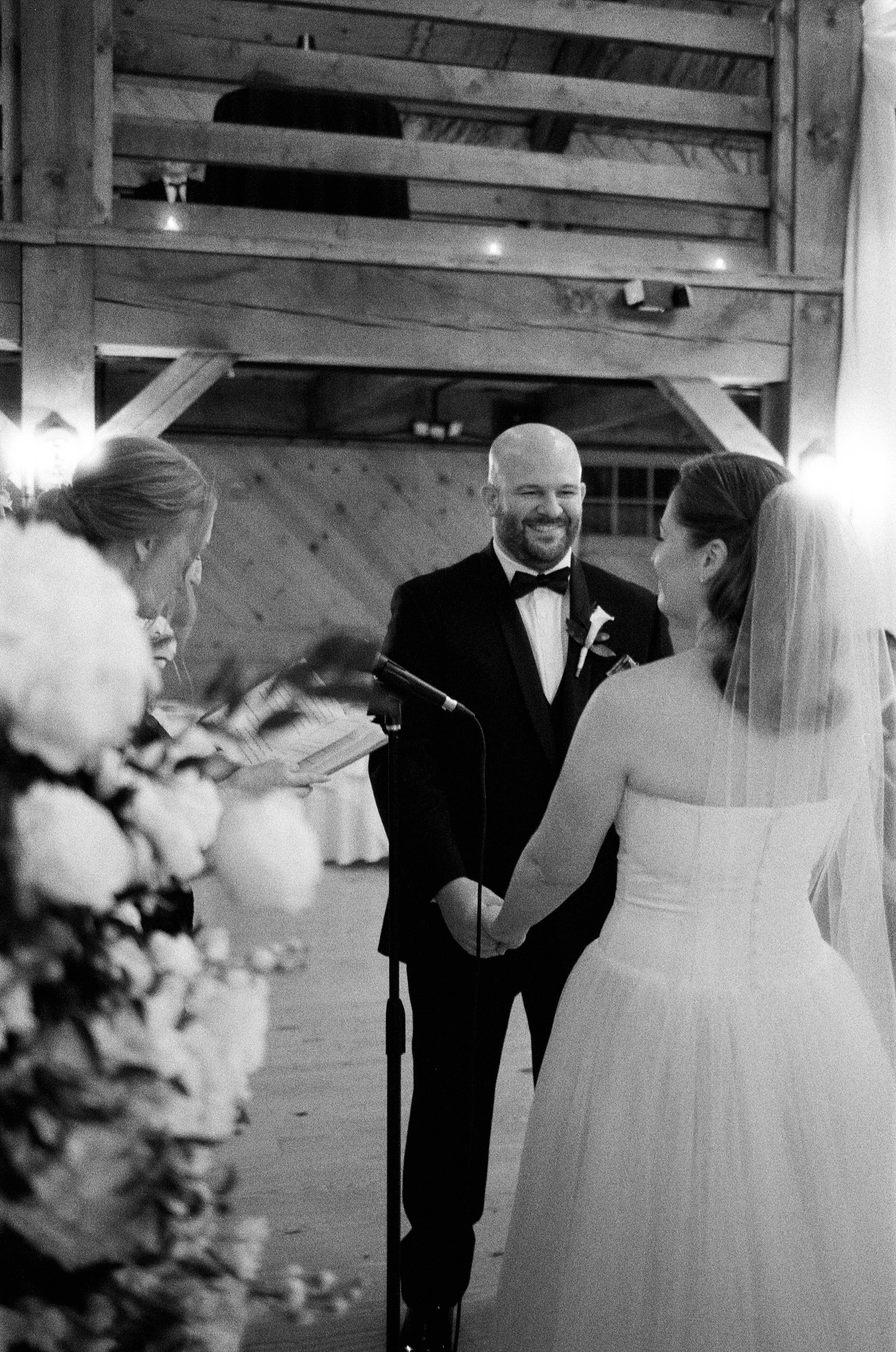 Red Lion inn winter wedding ceremony