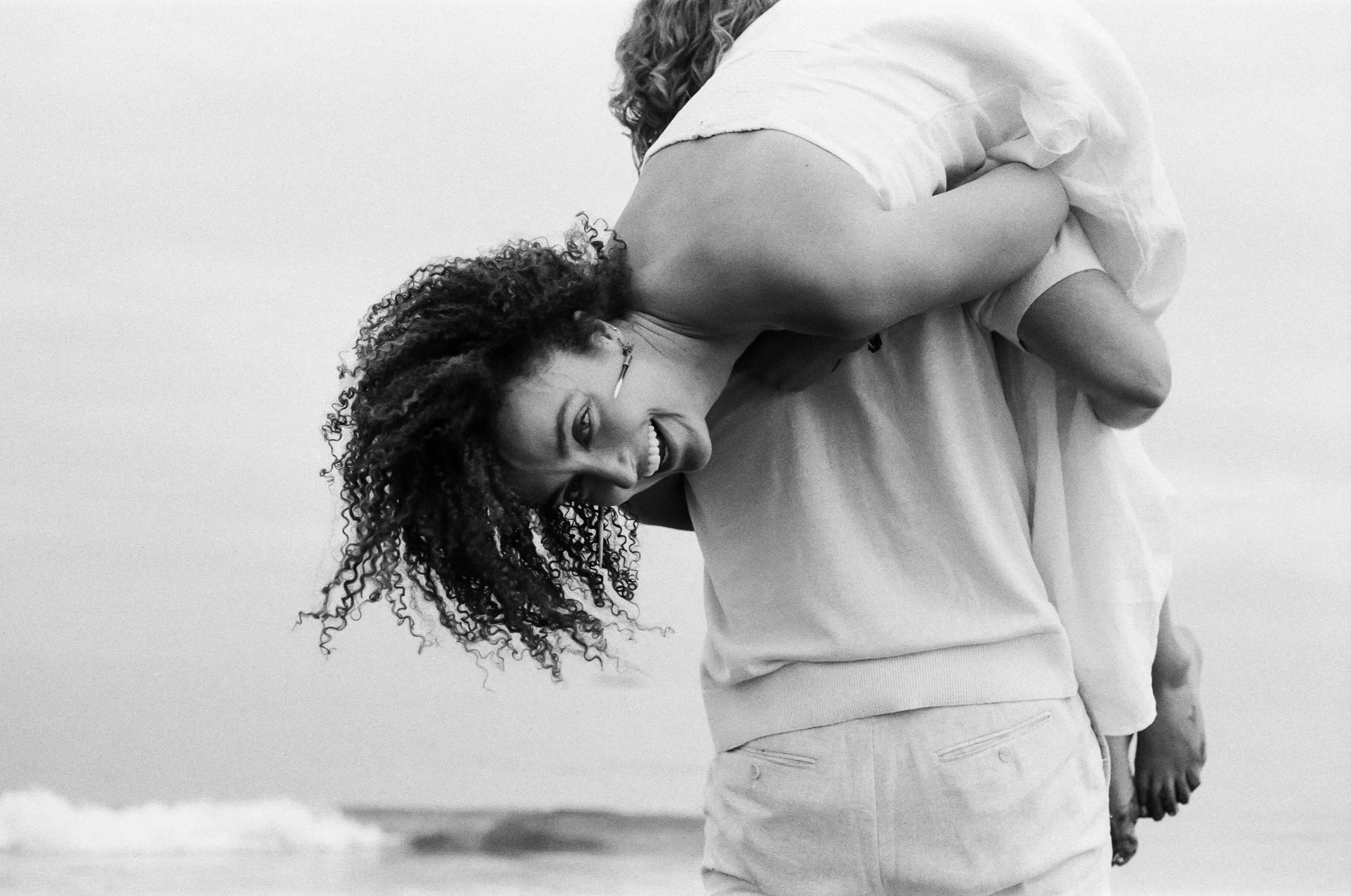 maine beach engagement photography session