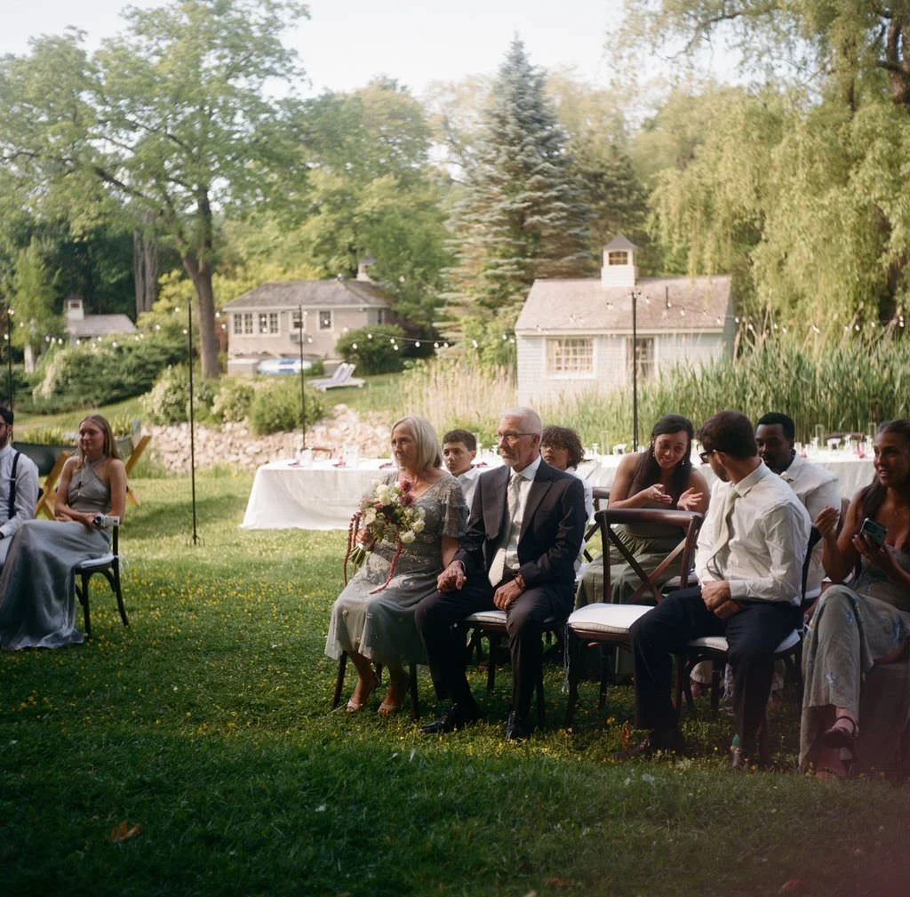 backyard maine wedding on film