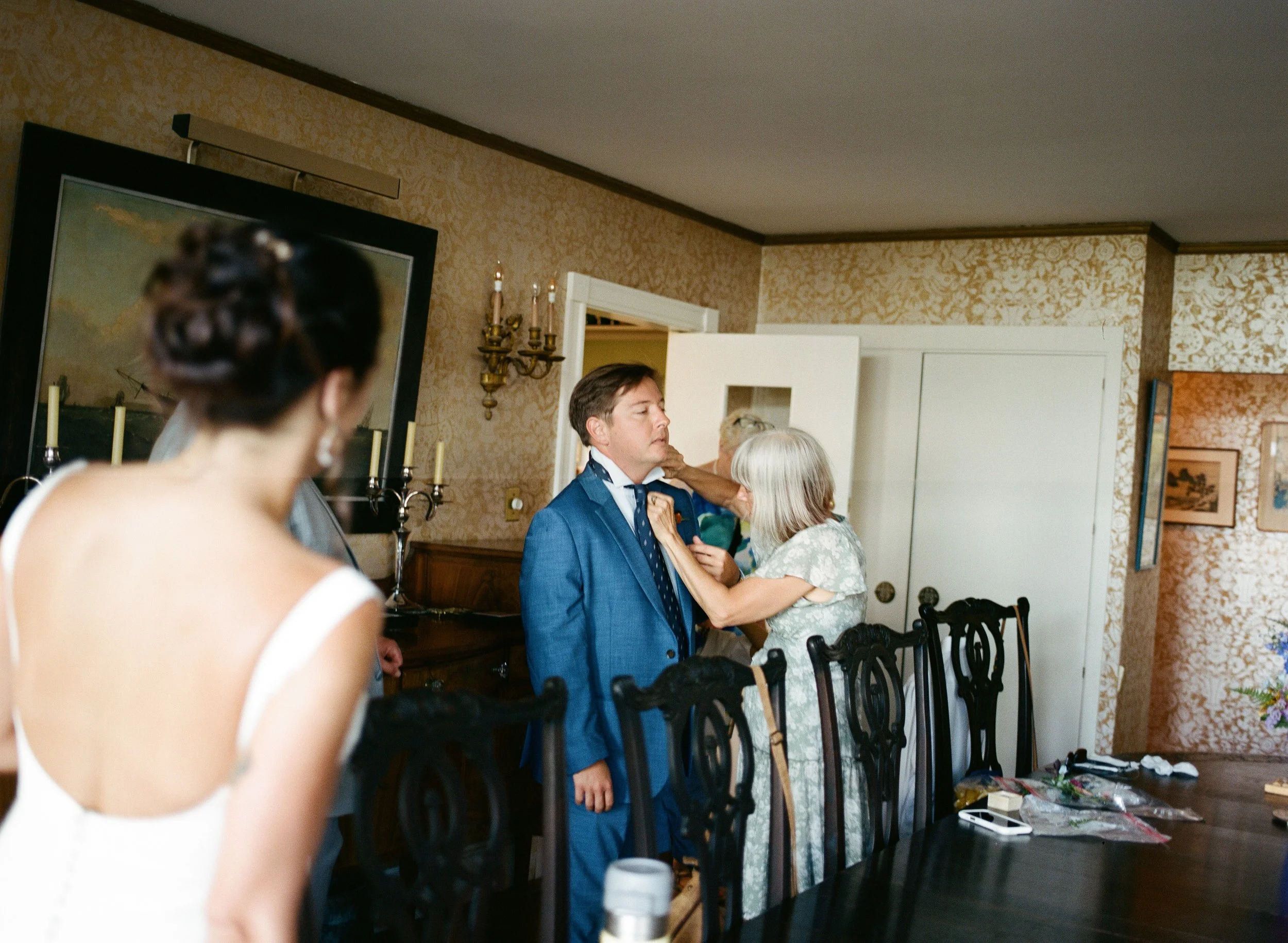 getting ready at home in maine on film