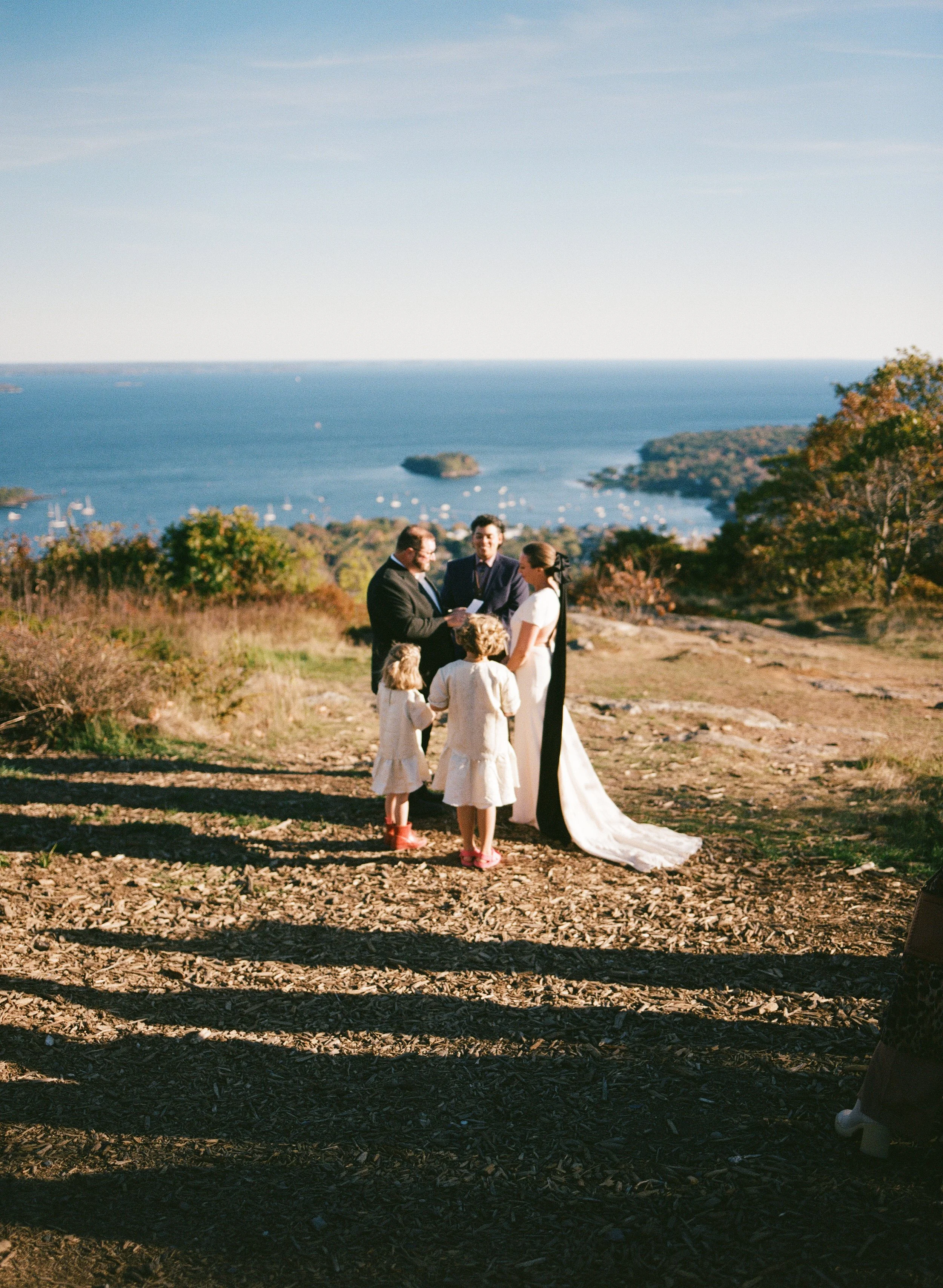 camden maine wedding photography outdoor intimate ceremony