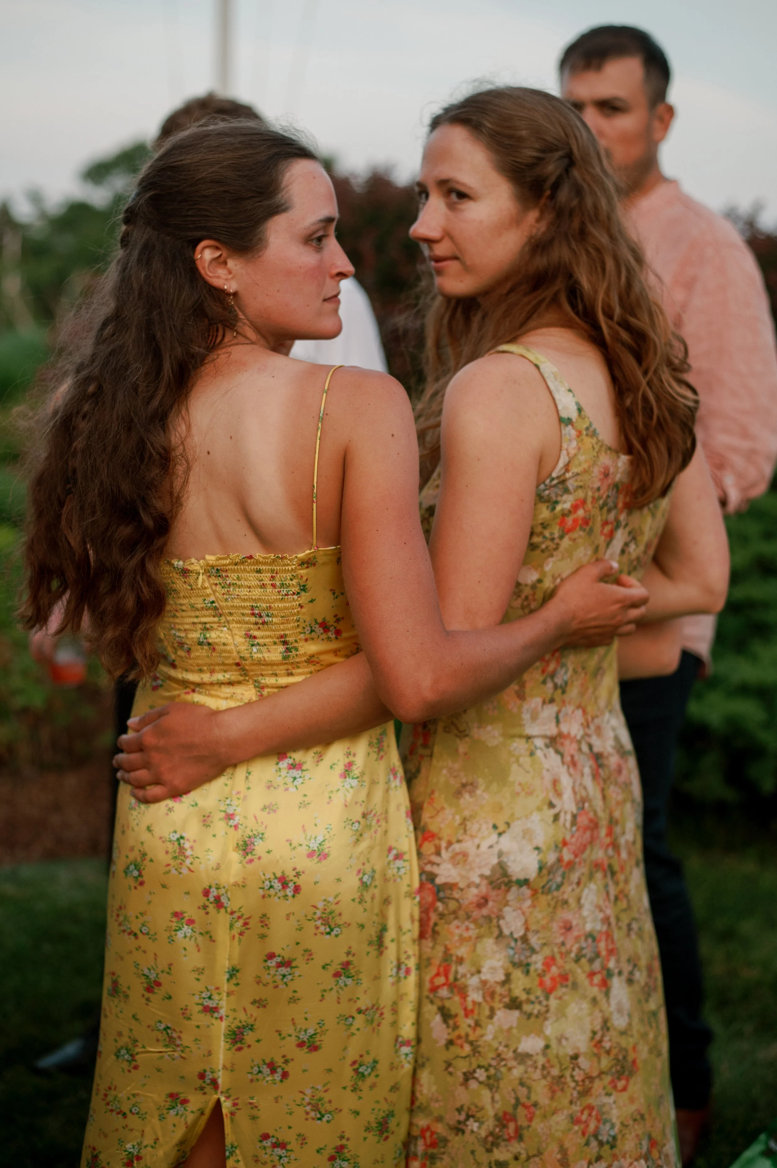 candid photograph of wedding guests on film in rhode island