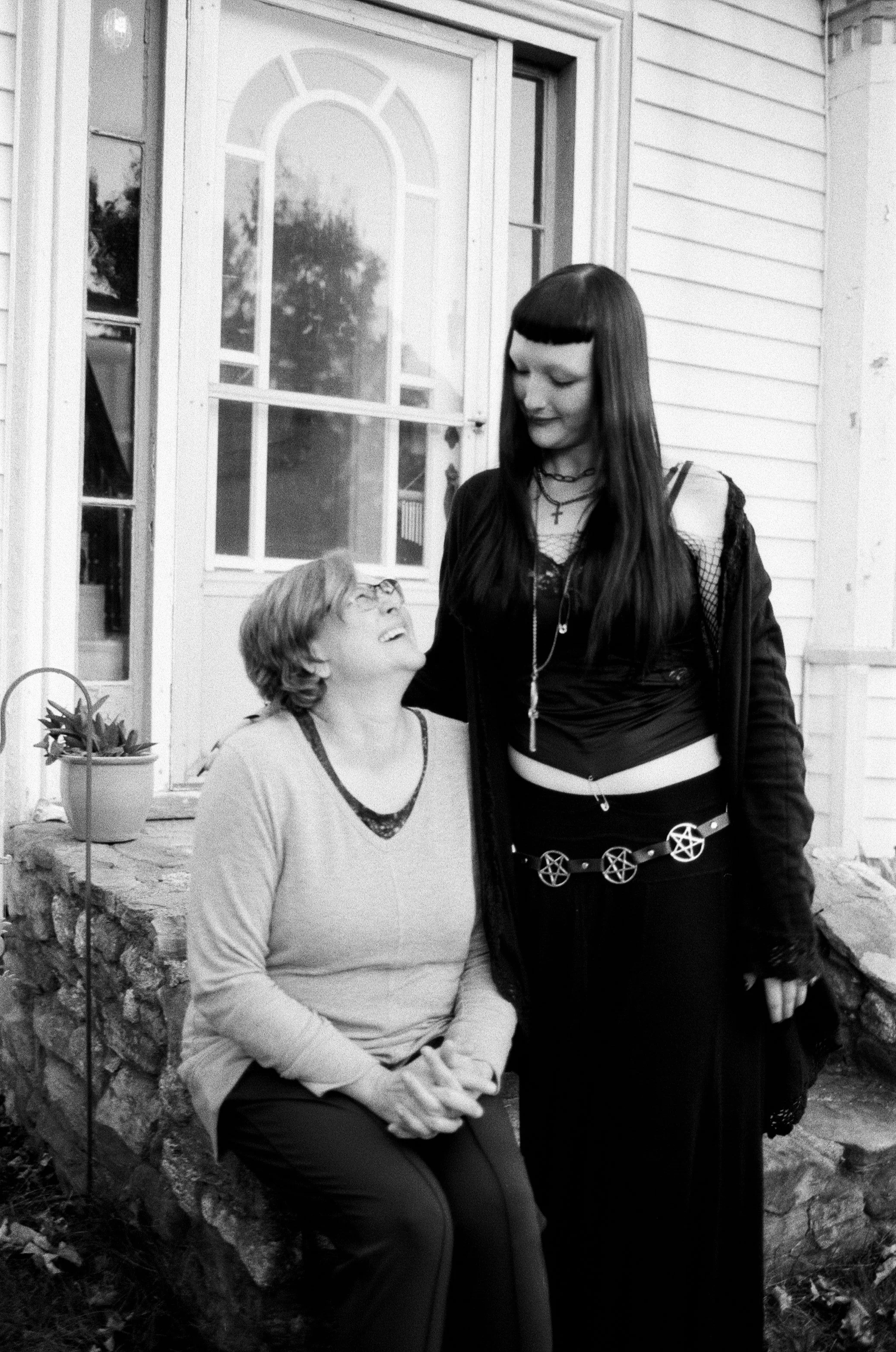 mom and daughter senior photographs at home in new england