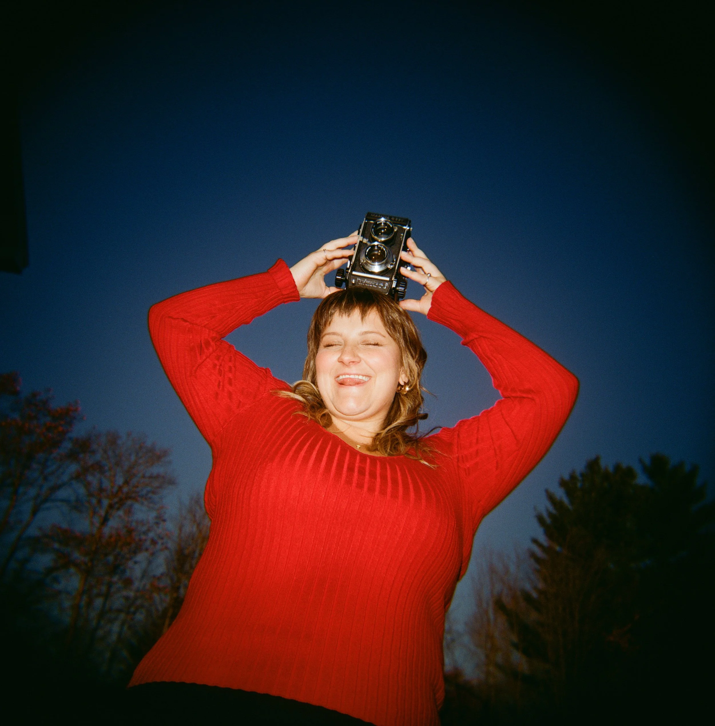 Maine film photographer creating fun branding photographs for creatives and artists