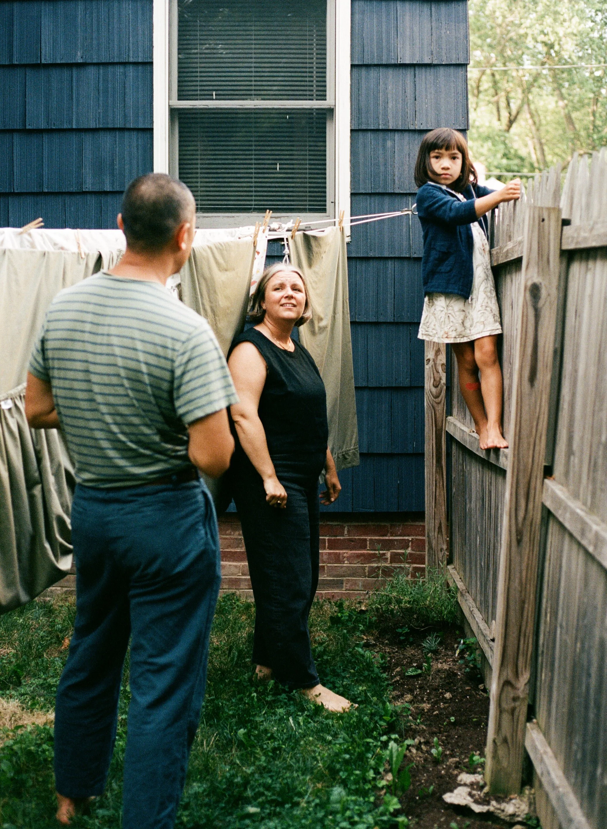 backyard family photography on film in Portland Maine