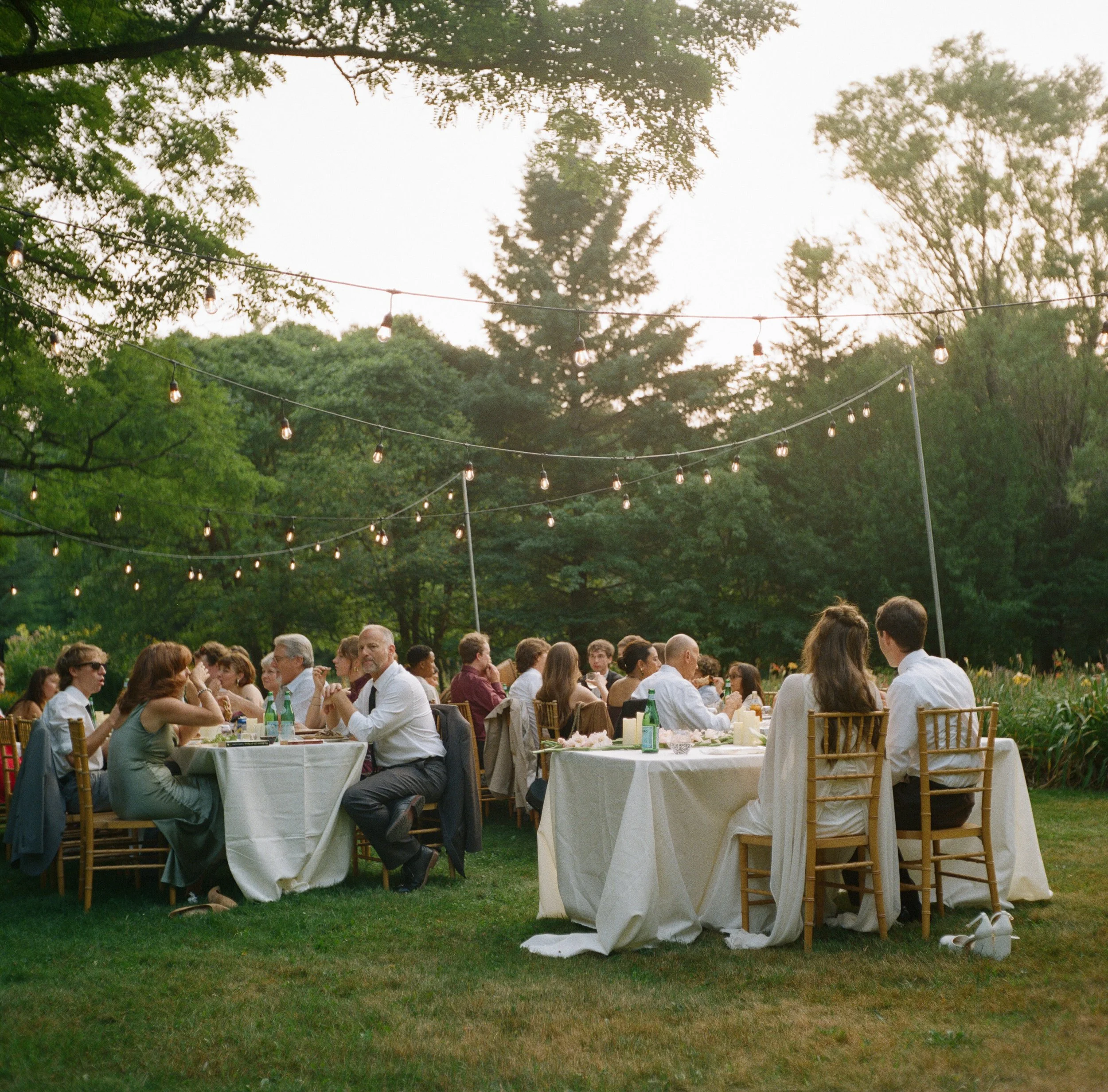 analog wedding photography on film outdoor dinner inspiration microwedding