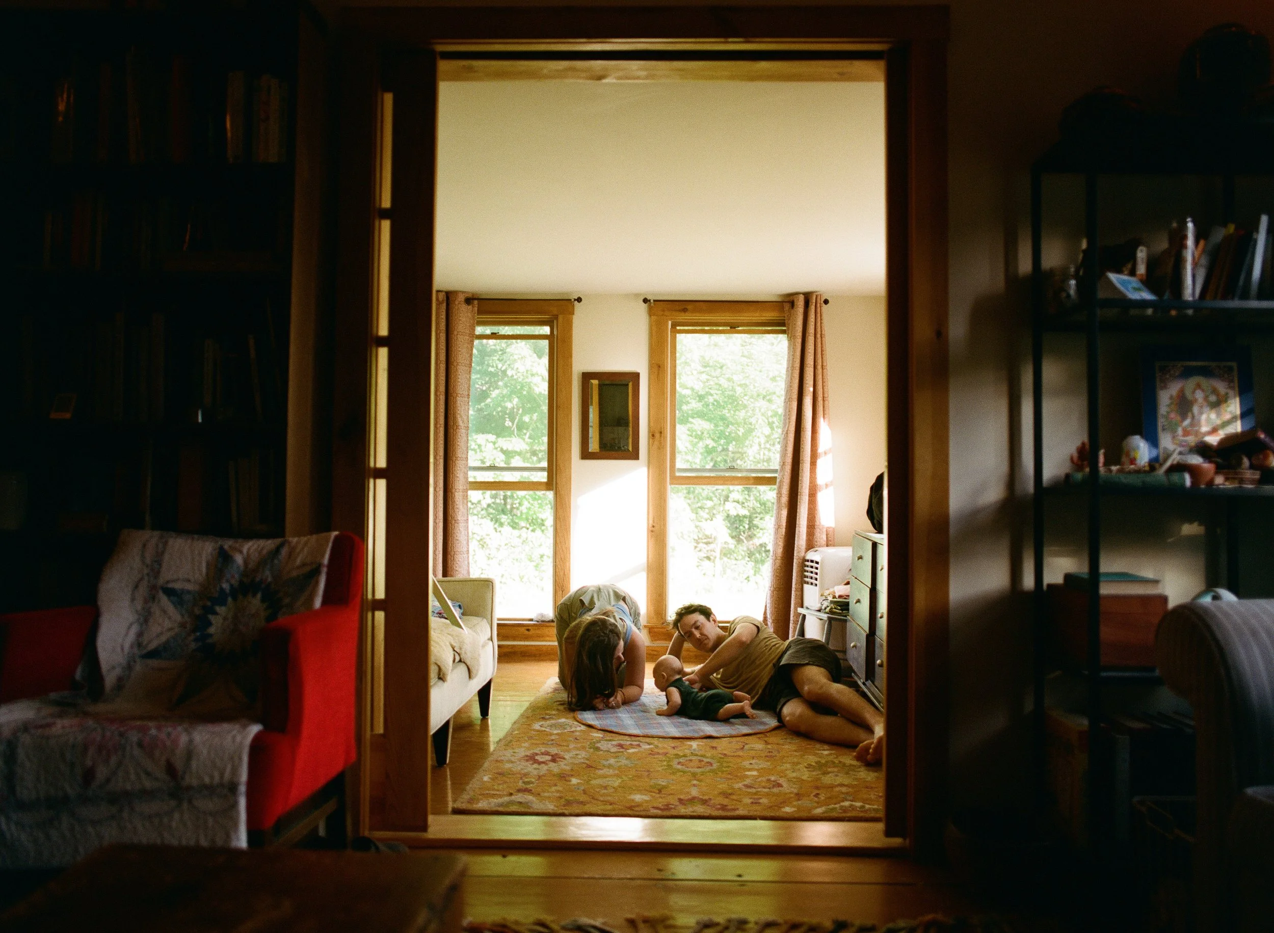 at-home family photography midcoast maine film newborn session