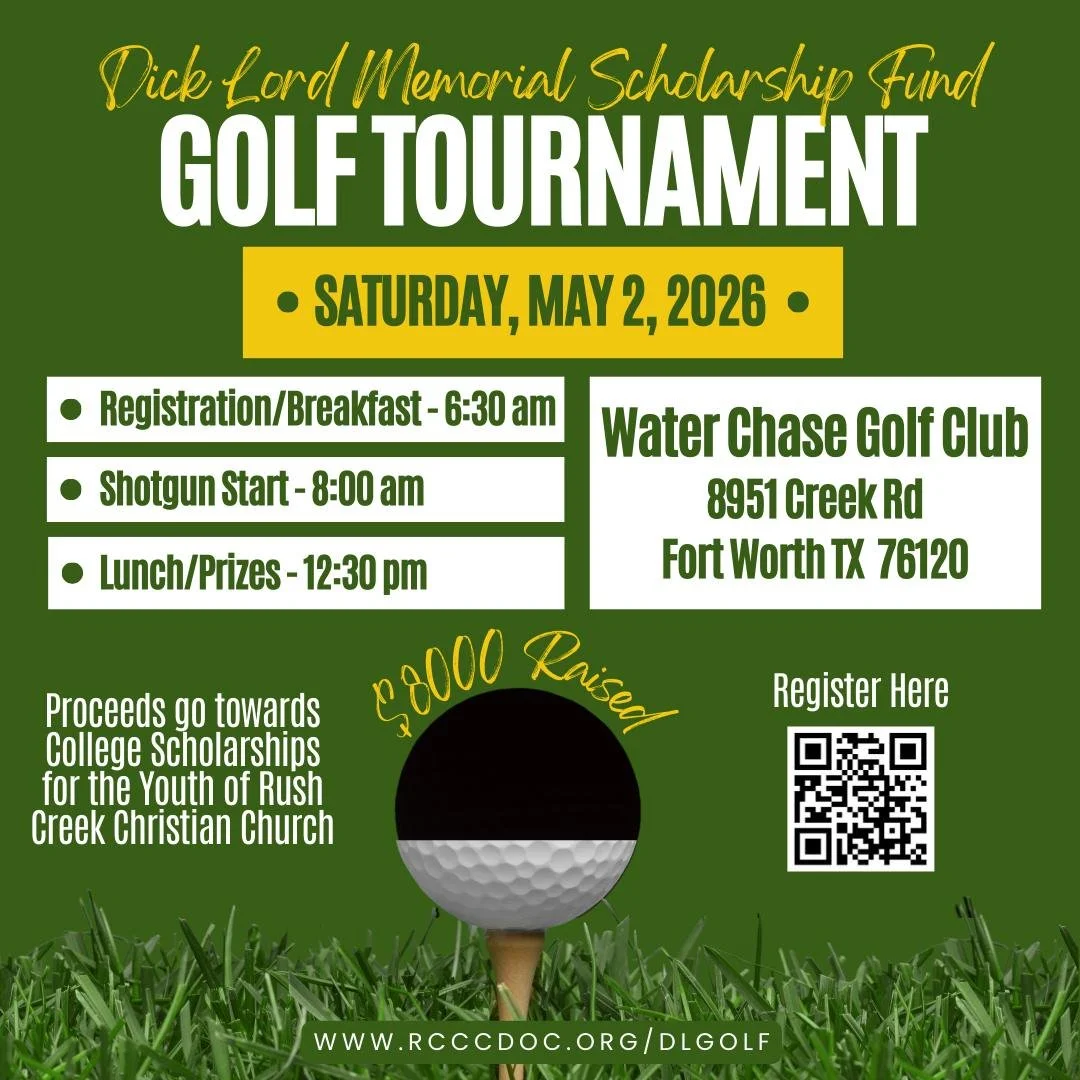 The tournament is just 6 weeks away!  We've raised $8000 so far but we hope to raise much more so we can continue to provide scholarships to the youth of Rush Creek.  Don't play golf?  No problem!  We have several sponsorship levels or even just shar