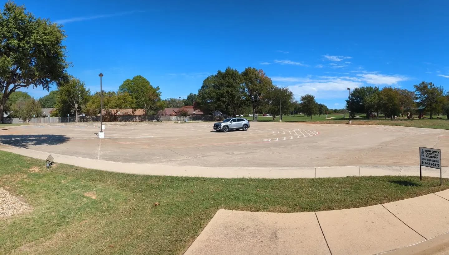 Soon this parking lot will be transformed into an awesome fall festival!  Can you picture the tacos and slushies off to the left, carnival games all along the parking lot, and a cake walk in the middle?  The fun starts at 4:00 today.  See you then!