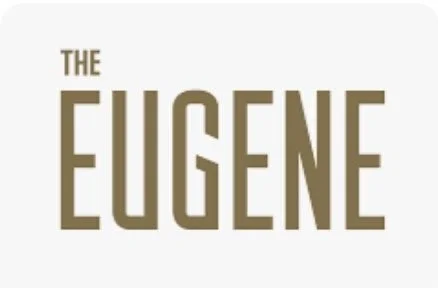 Text reading 'The Eugene' in brown font on a white background.