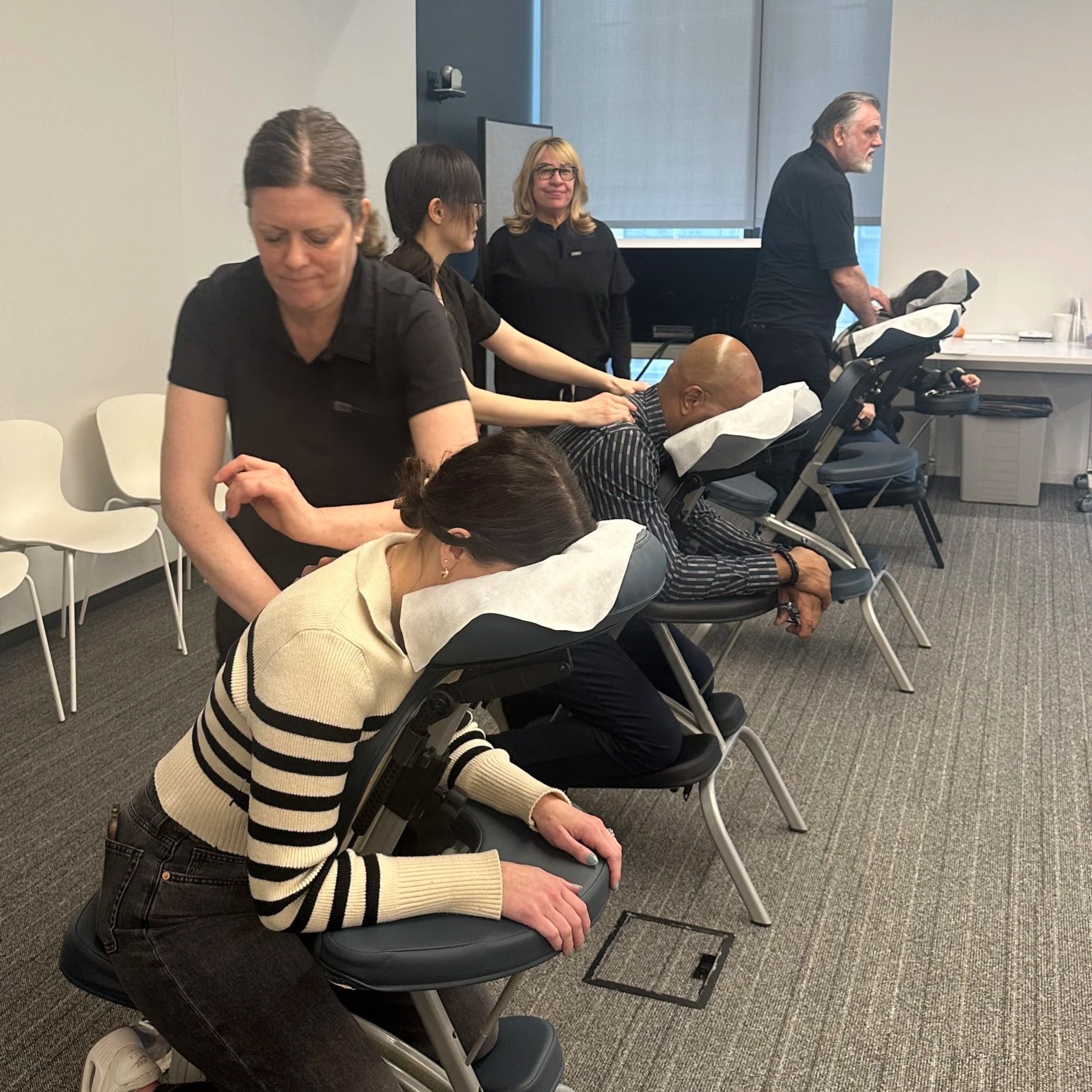 Chair Massage Station at NYC Office Event