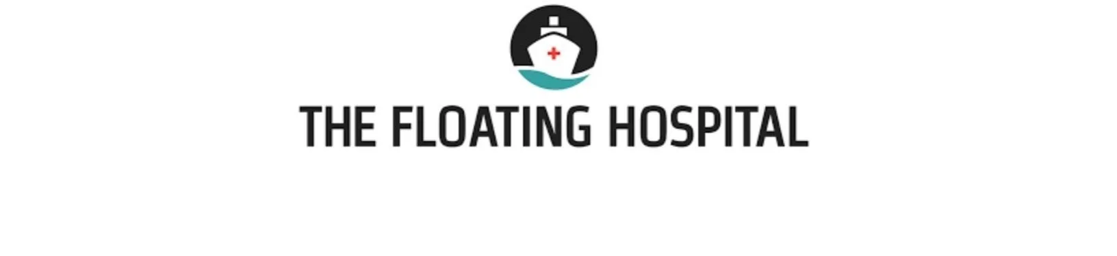 Logo of The Floating Hospital with a boat icon and a red cross.