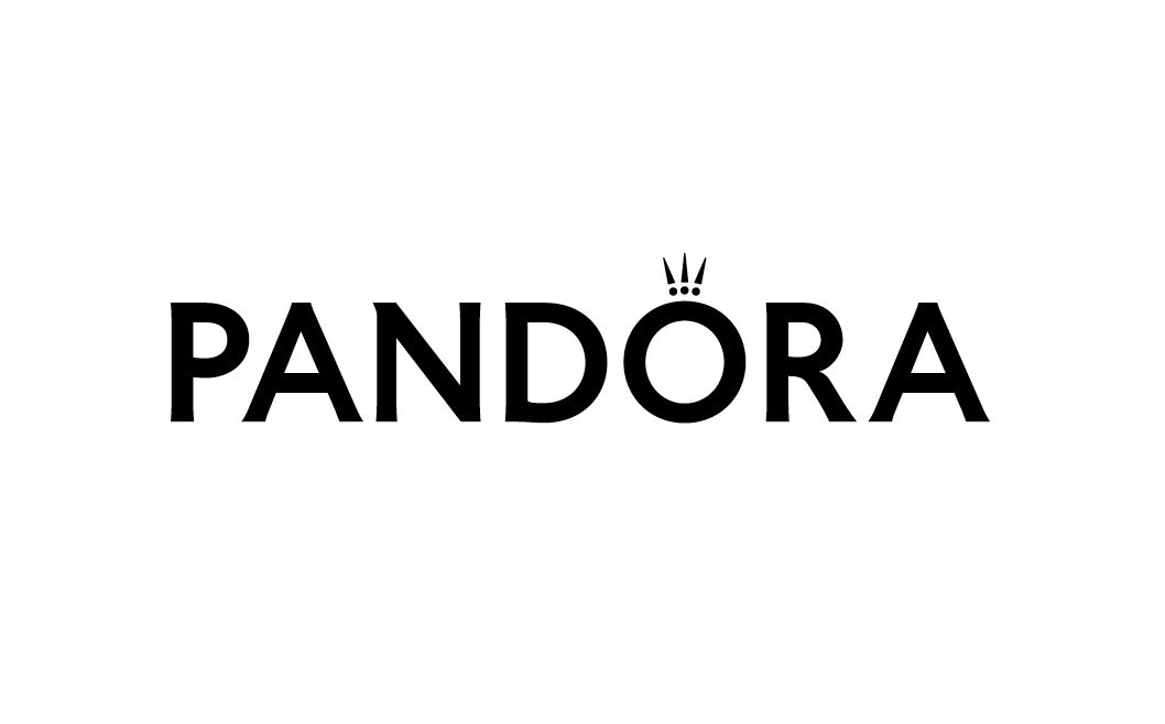 Pandora logo with a crown above the letter O, on a white background.