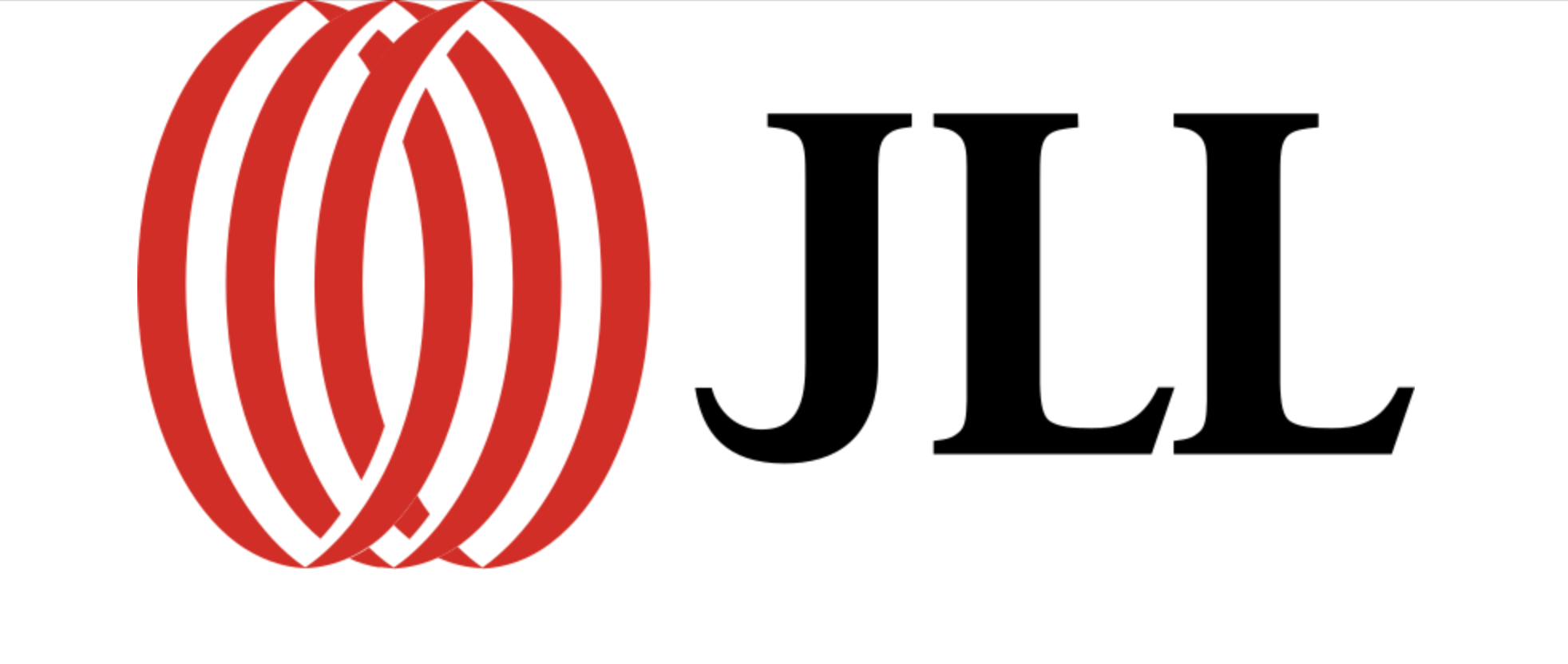 JLL logo with red spiral design and black text