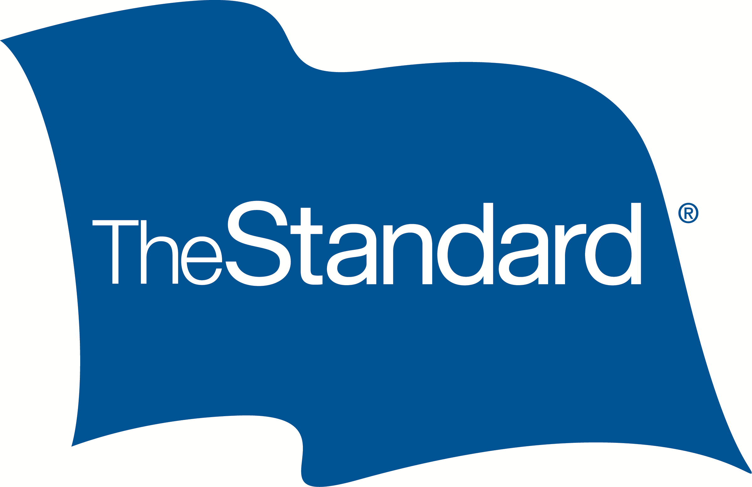 Blue flag with the words "The Standard" in white text.