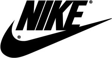 Nike logo with black text and swoosh on a white background