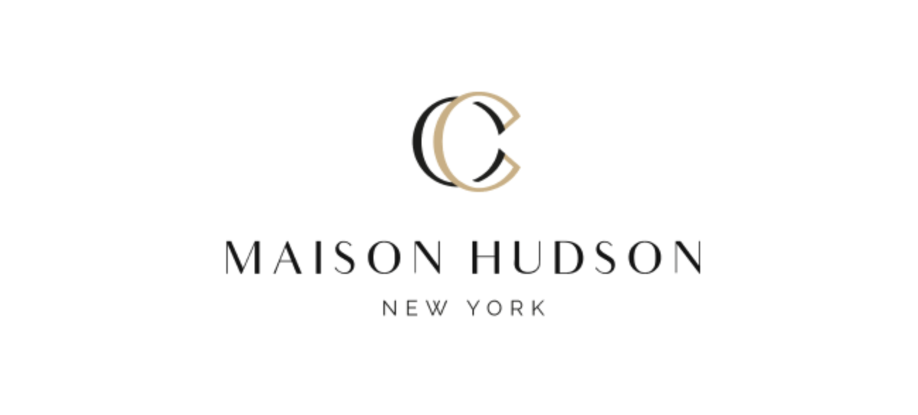 Maison Hudson logo featuring a stylized 'C' in black and gold, with the brand name below in black uppercase letters, and 'New York' underneath.