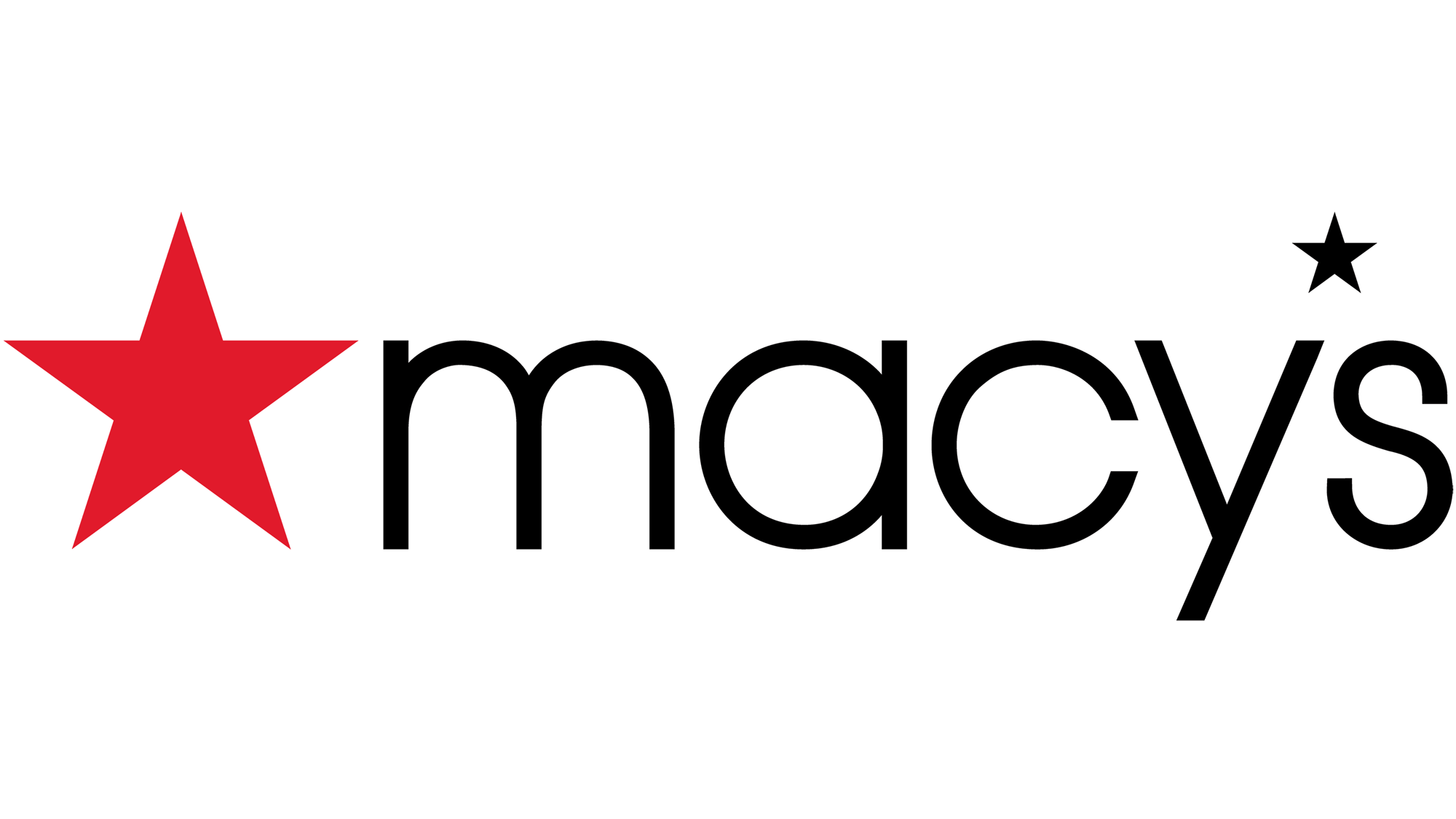 Macy's logo featuring a large red star and black text with a small black star accent.