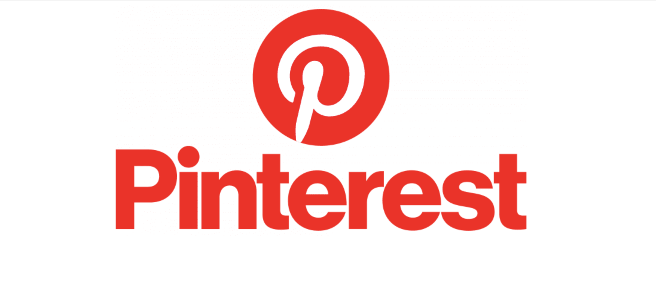 Pinterest logo with red icon and red text reading 'Pinterest' on a white background.