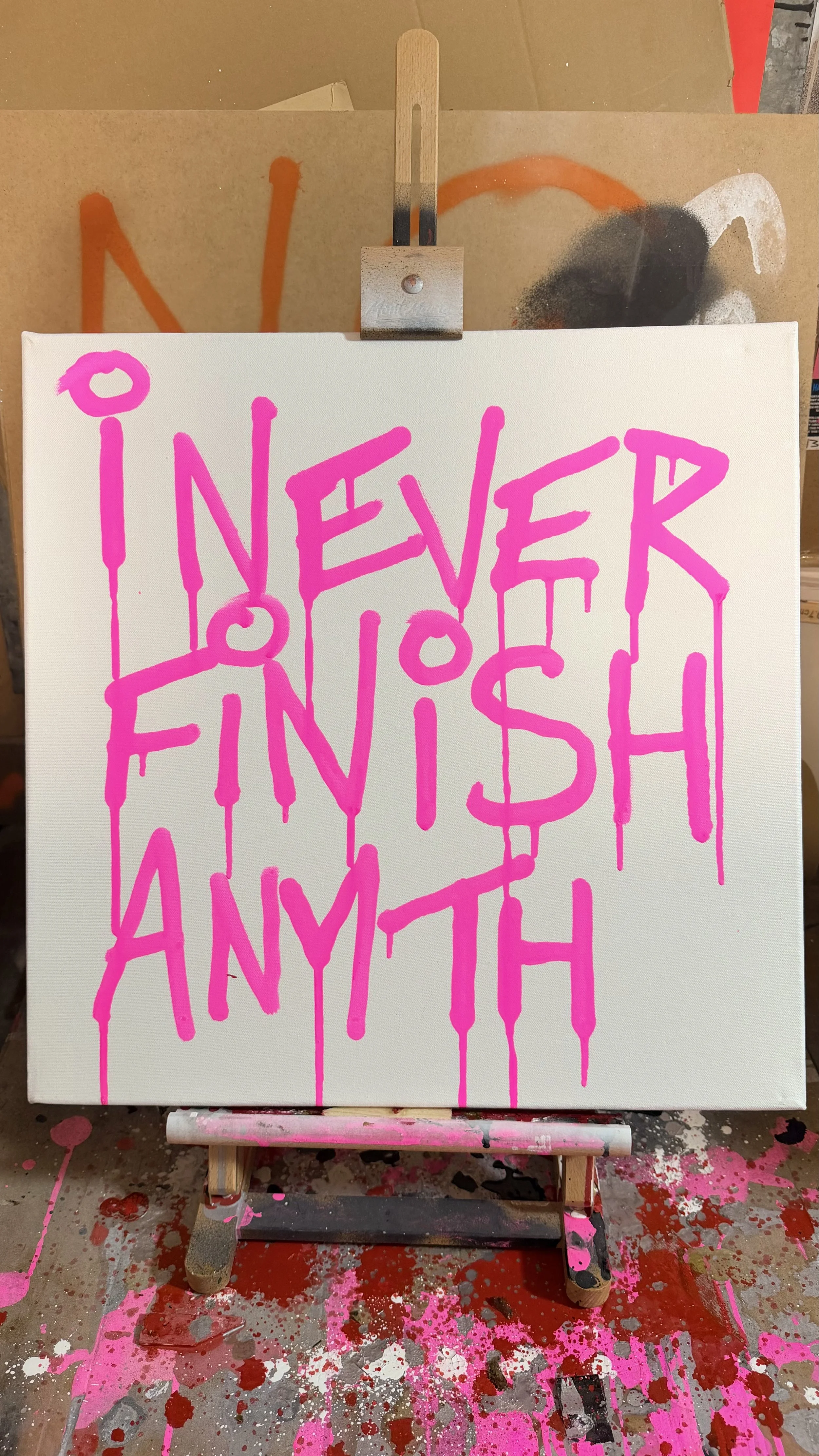 I NEVER FINISH - PINK DRIP CANVAS 48 HOUR TIMED RELEASE